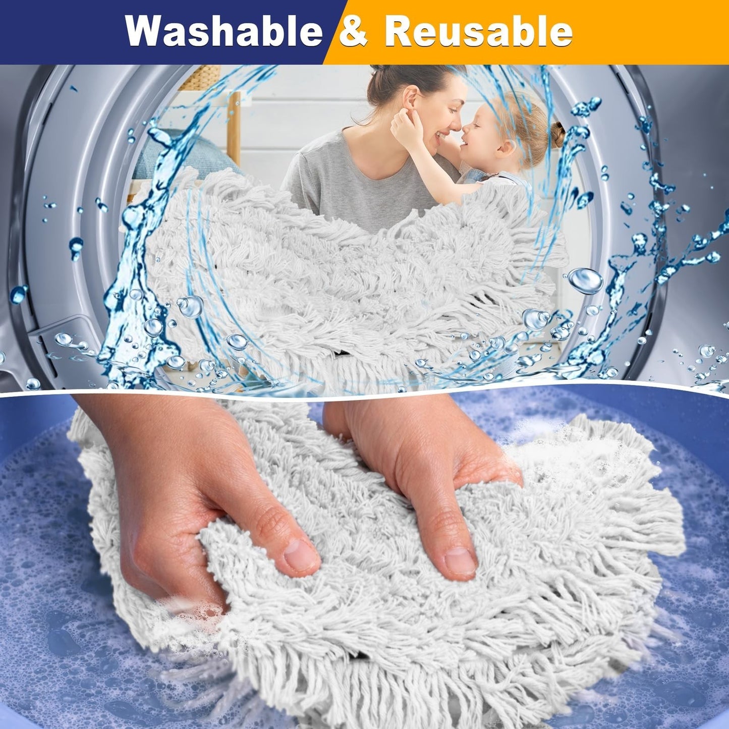41" Commercial Dust Mop Replacement Pads - Heavy Duty, Washable, 10 Pack3