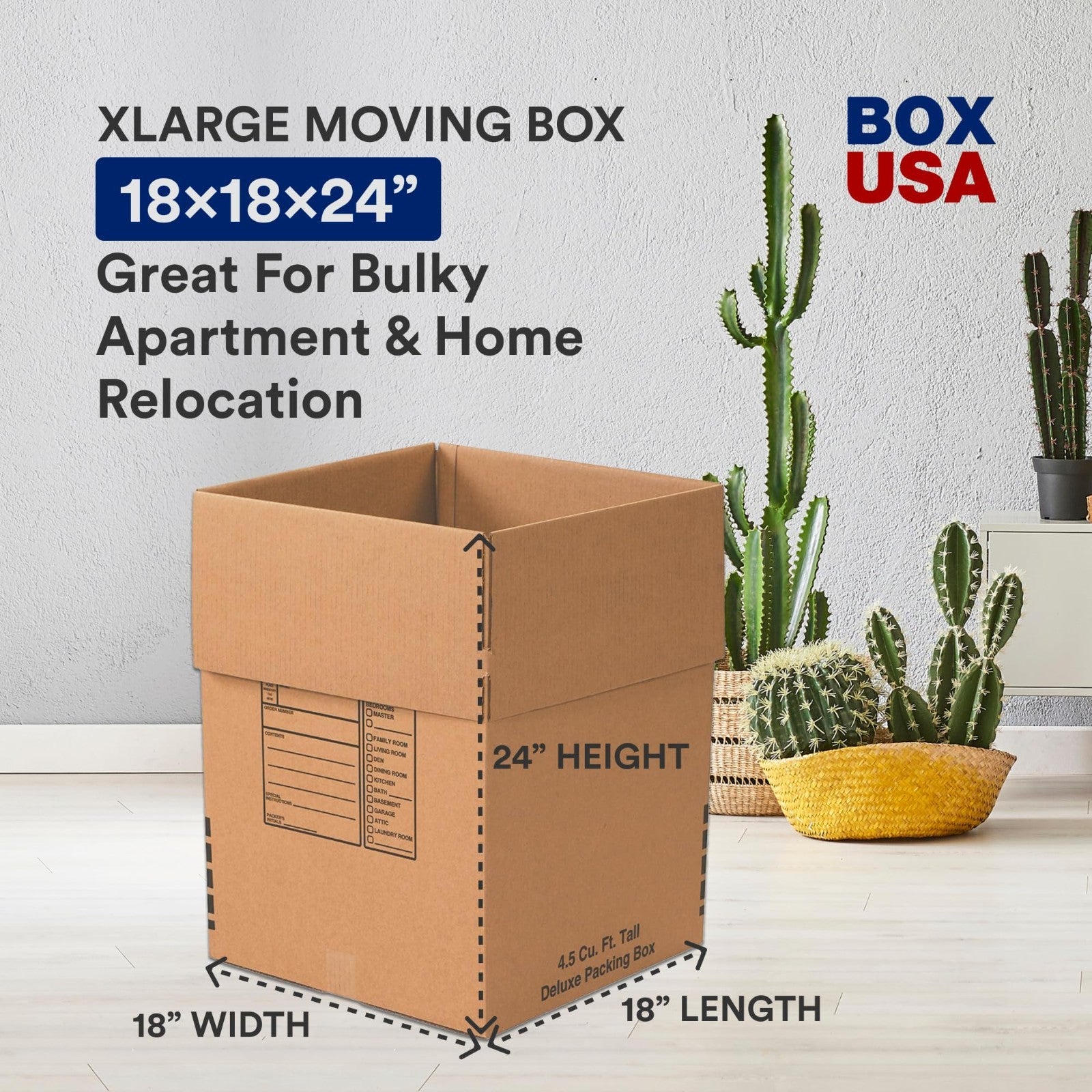 Heavy Duty Moving Boxes 18"x18"x24" (6 Pack)   Large Corrugated Cardboard for Sh1
