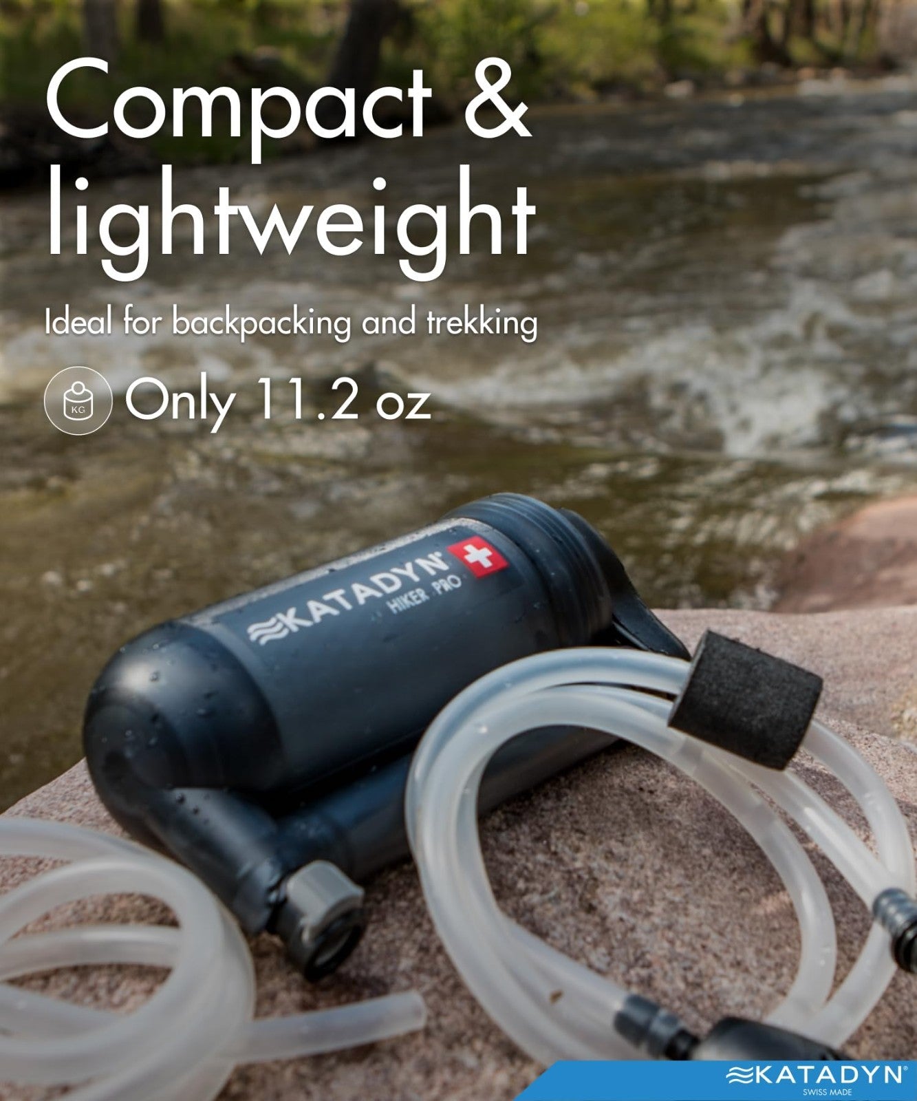 Lightweight Portable Water Filter for Camping, Backpacking & Emergency Use - Com4