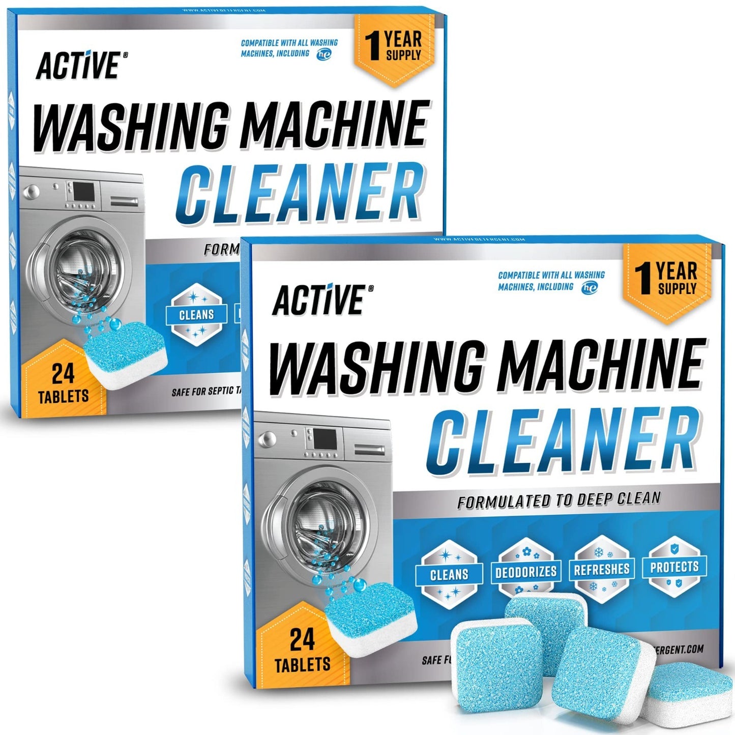 48 Pack Washing Machine Cleaner Tablets   Deep Clean, Eco Friendly, Septic Safe1