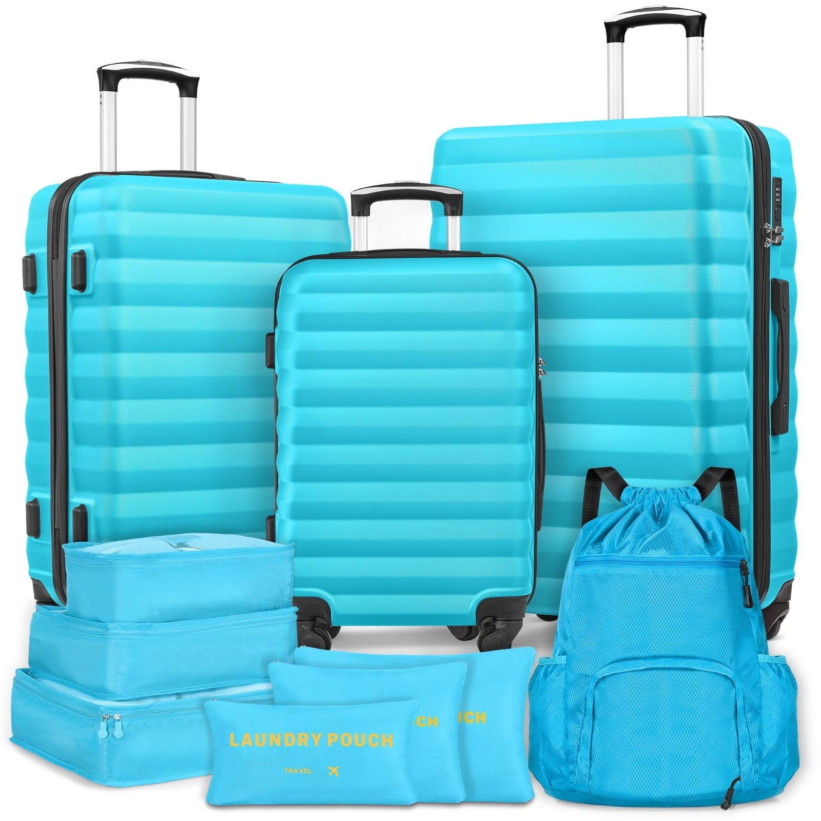 3 Piece Hard Shell Luggage Set with Spinner Wheels, 20/24/28 Inch Travel Suitcas1