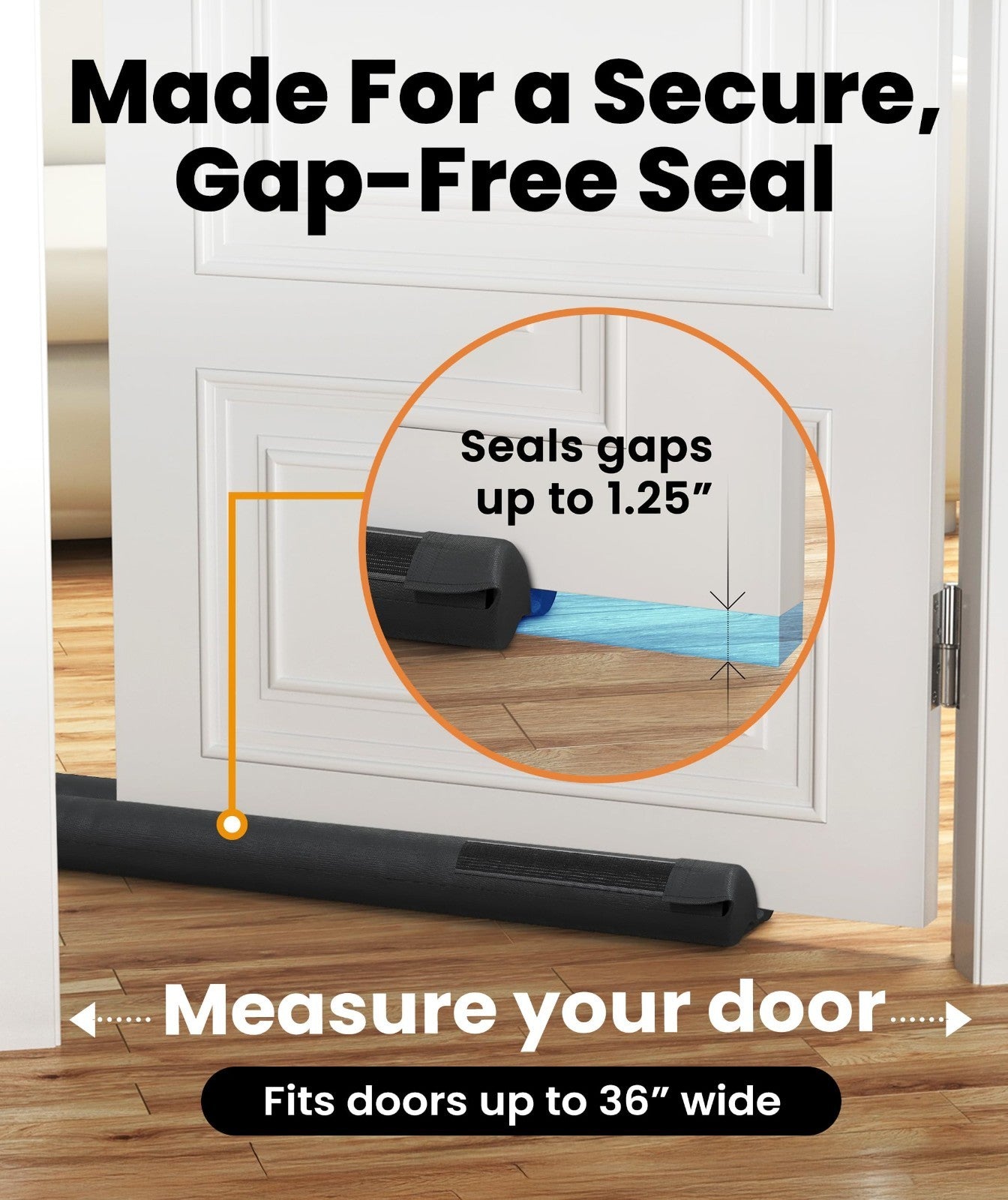 2 Sided Door Draft Stopper   Insulates & Blocks Noise, Fits 30" 36" Doors, Easy4