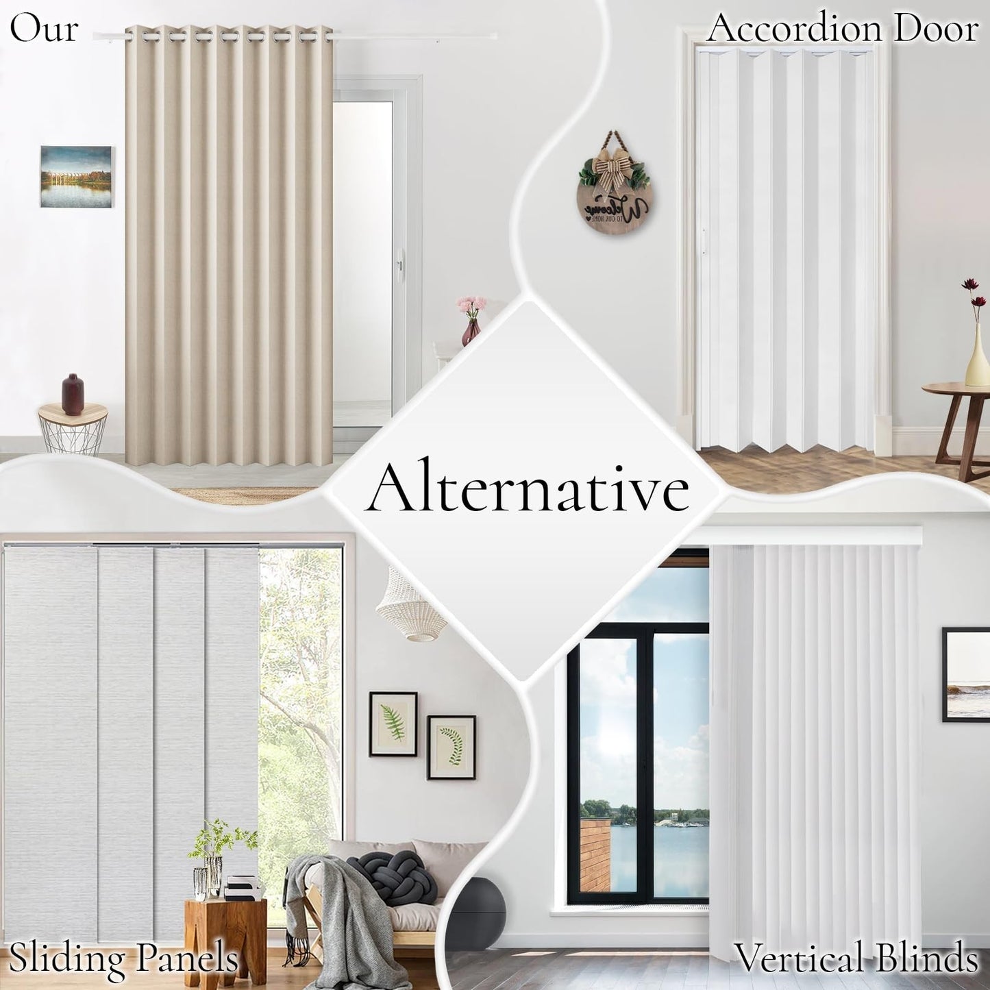 100% Blackout Pleated Curtains with Magnetic Closure, Patio Door Drapes, 1 Panel5