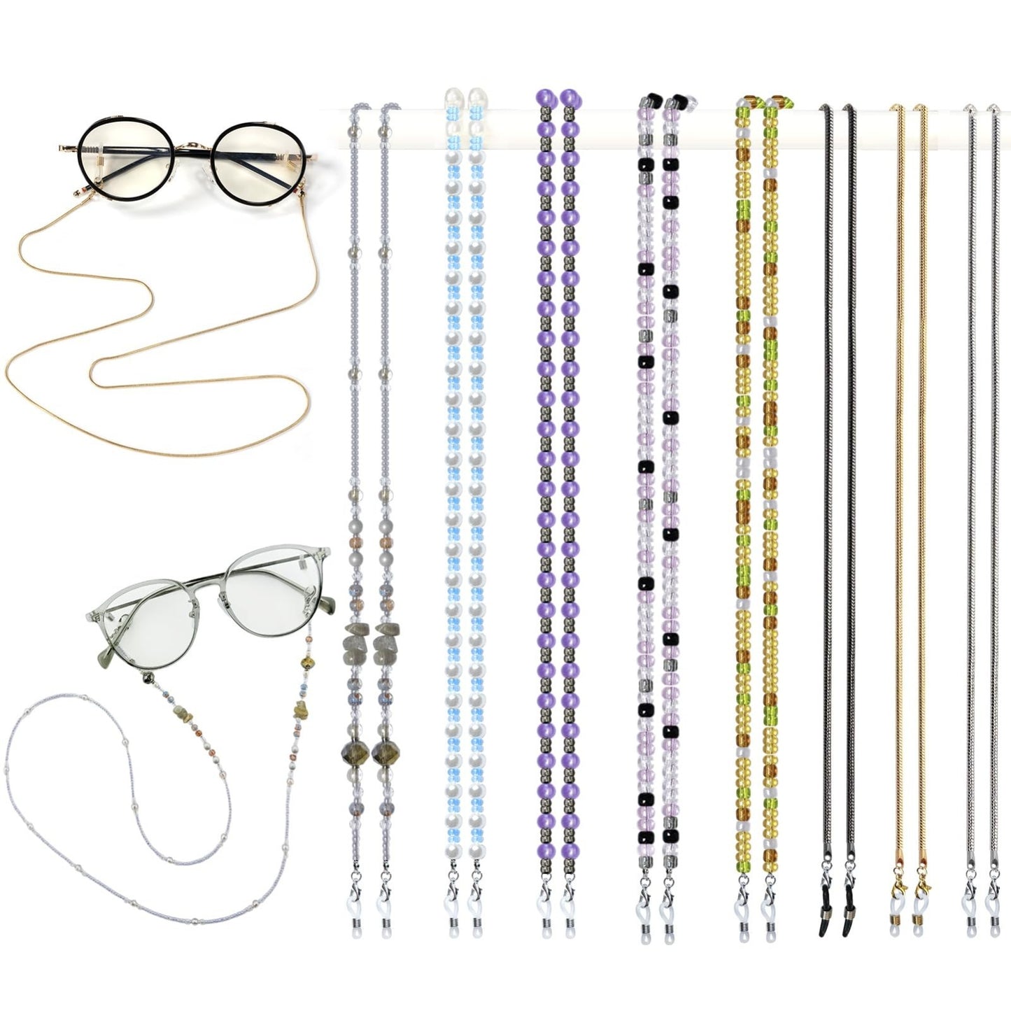 Beaded Eyeglass Chain Strap Holders - 8 Pcs Neck Accessories for Women1