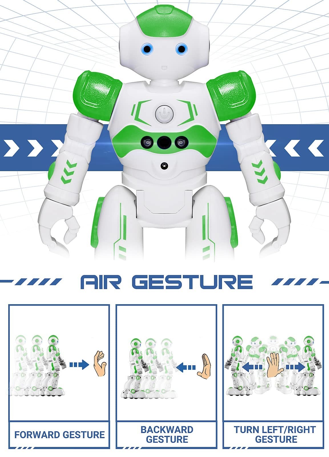 Remote Control Gesture Sensing Robot Toy for Kids Age 4 8   Birthday Gift (Green10