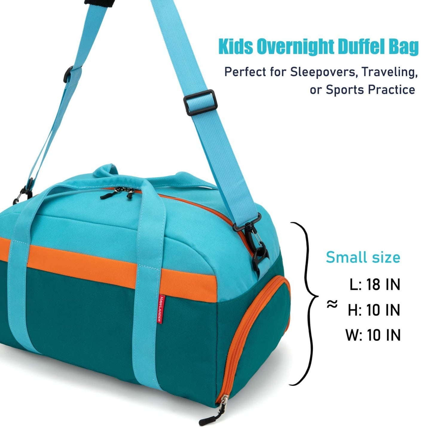 Kids 18" Duffle Bag - Blue Green, Perfect for Weekend Trips, Sports & Travel6