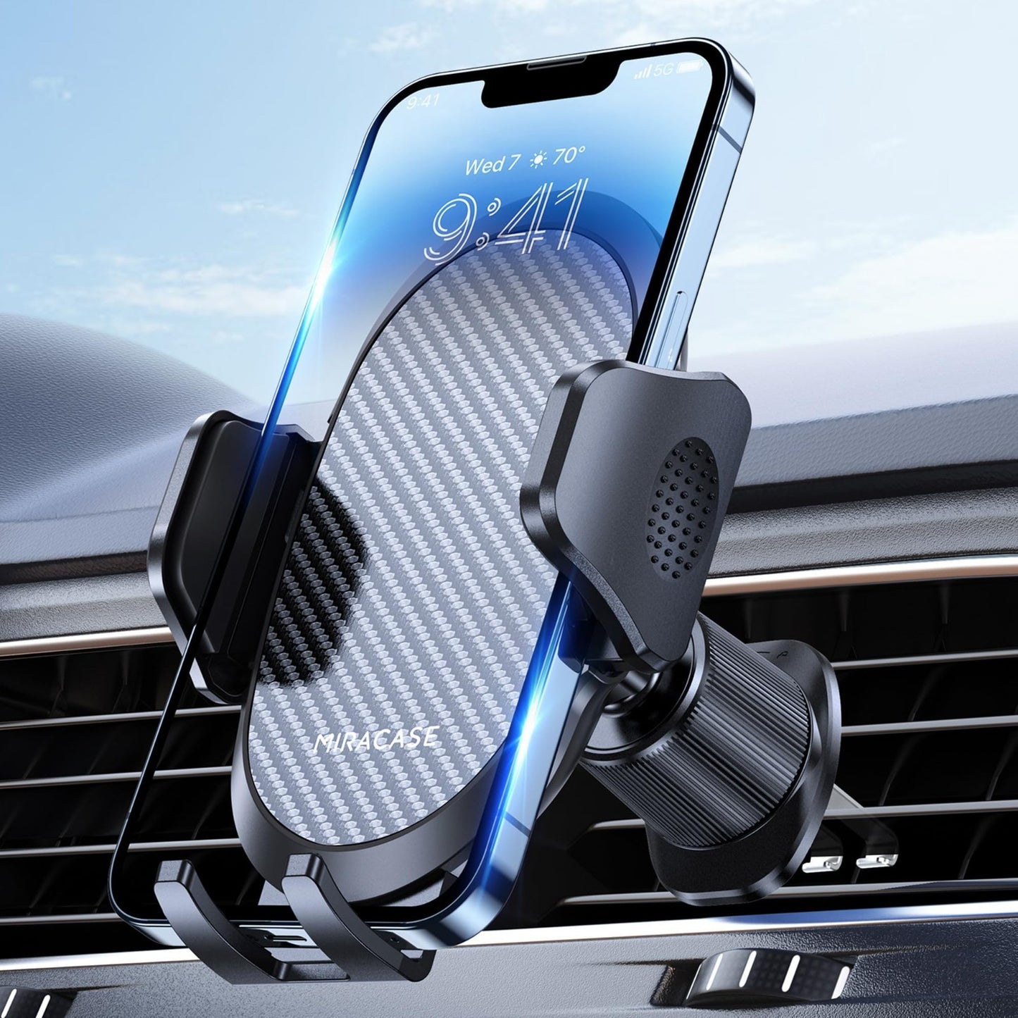 Universal Car Phone Holder with Metal Hook Clip, Air Vent Mount for iPhone & And1