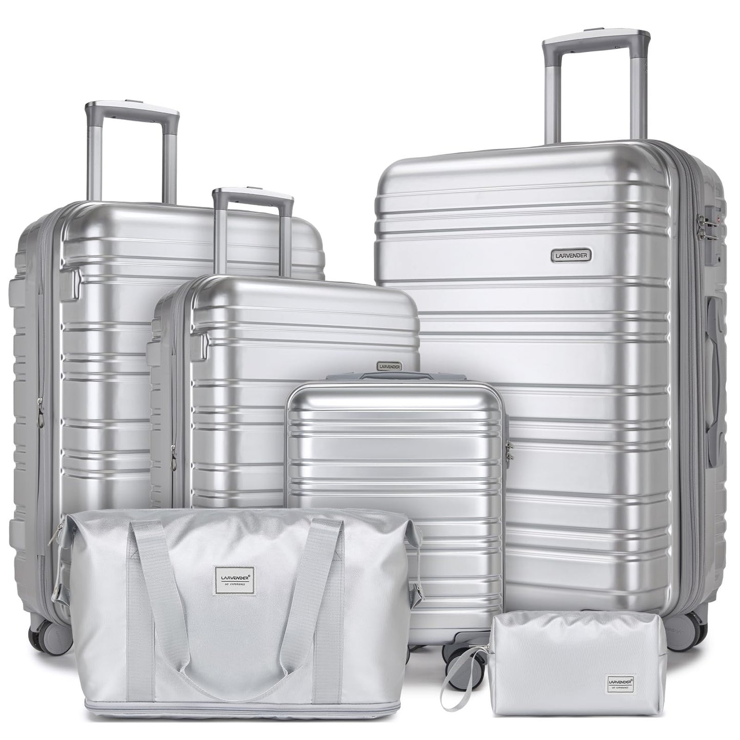 Expandable 6-Piece Luggage Set, Lightweight Hardshell Suitcases, TSA Lock, 360°1