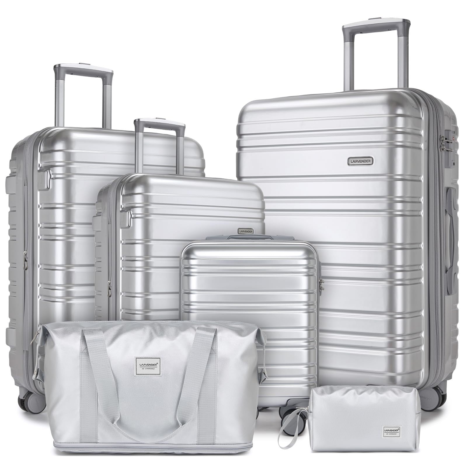Expandable 6-Piece Luggage Set, Lightweight Hardshell Suitcases, TSA Lock, 360°1
