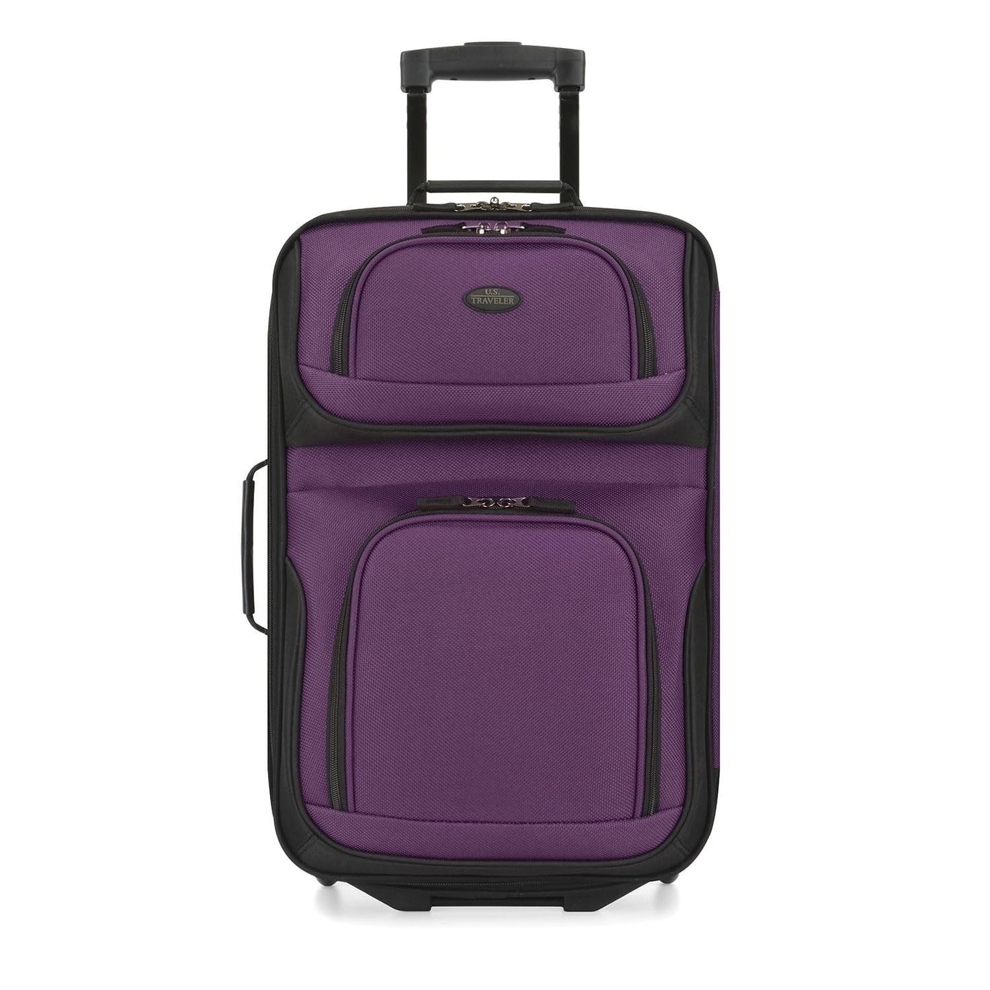 Lightweight Softside Rolling Carry-On Suitcase, 2-Wheel, Purple Travel Luggage2