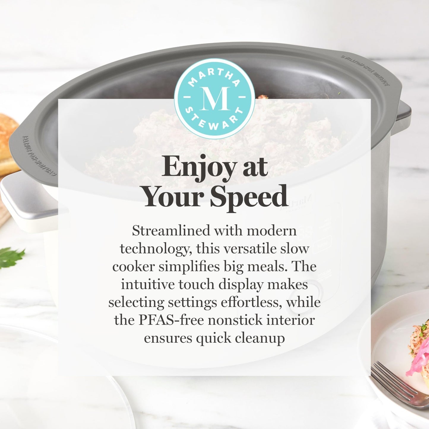 8 QT Programmable Slow Cooker with Timer, Nonstick Ceramic Crock, 3 Heat Setting2