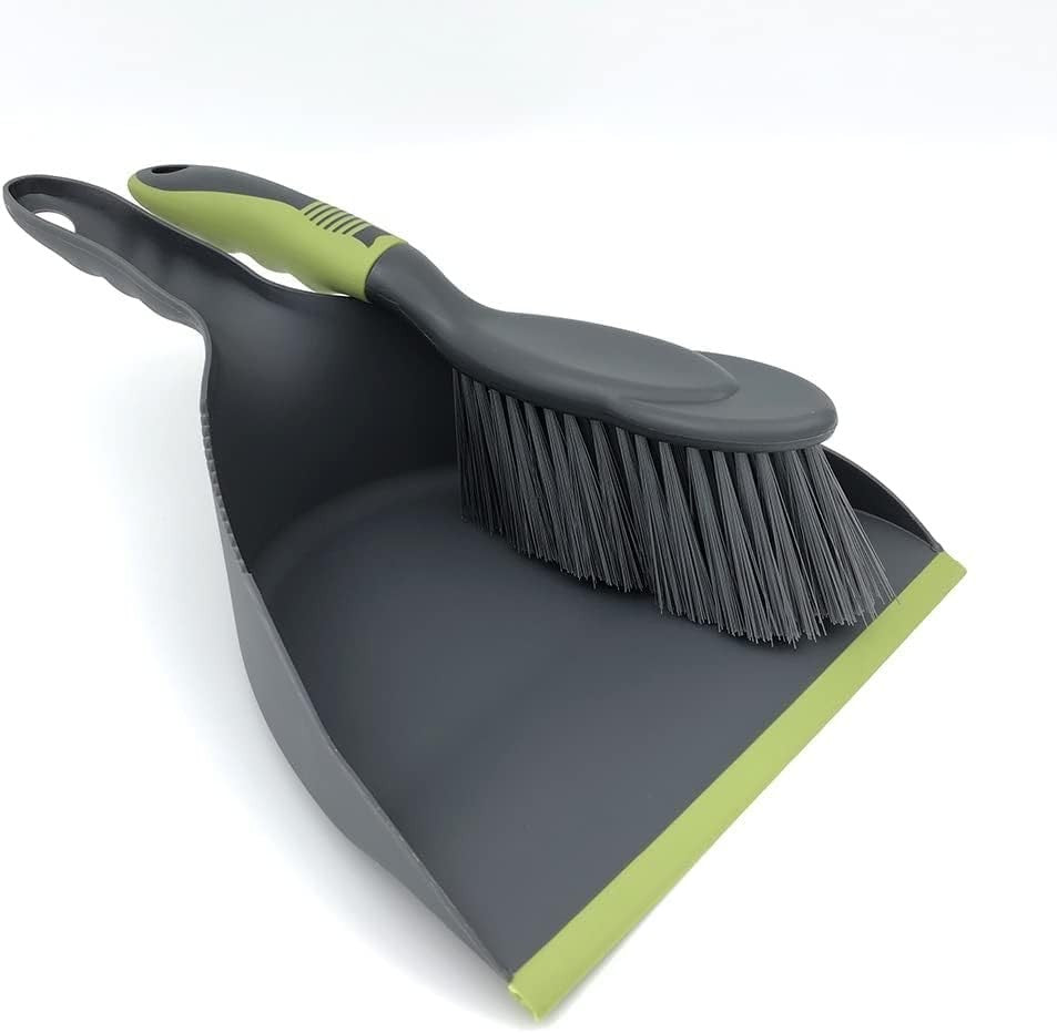Handheld Dustpan and Broom Set - 3pcs, PET Fiber Bristles for Floors & Tables7