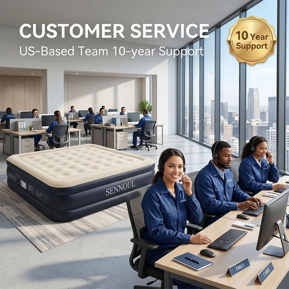 Twin Air Mattress with Built in Pump, Fast Inflation, Foldable Inflatable Bed fo8