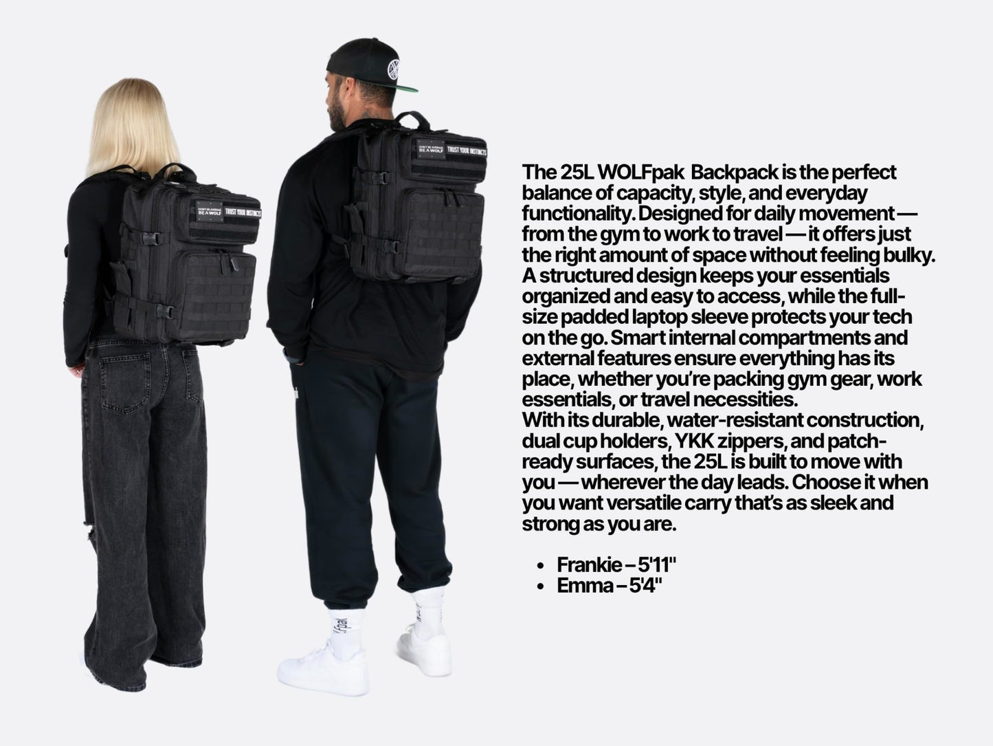 Durable 25L Waterproof Gym Backpack, MOLLE Webbing, Laptop Pocket, Athletic Gear1