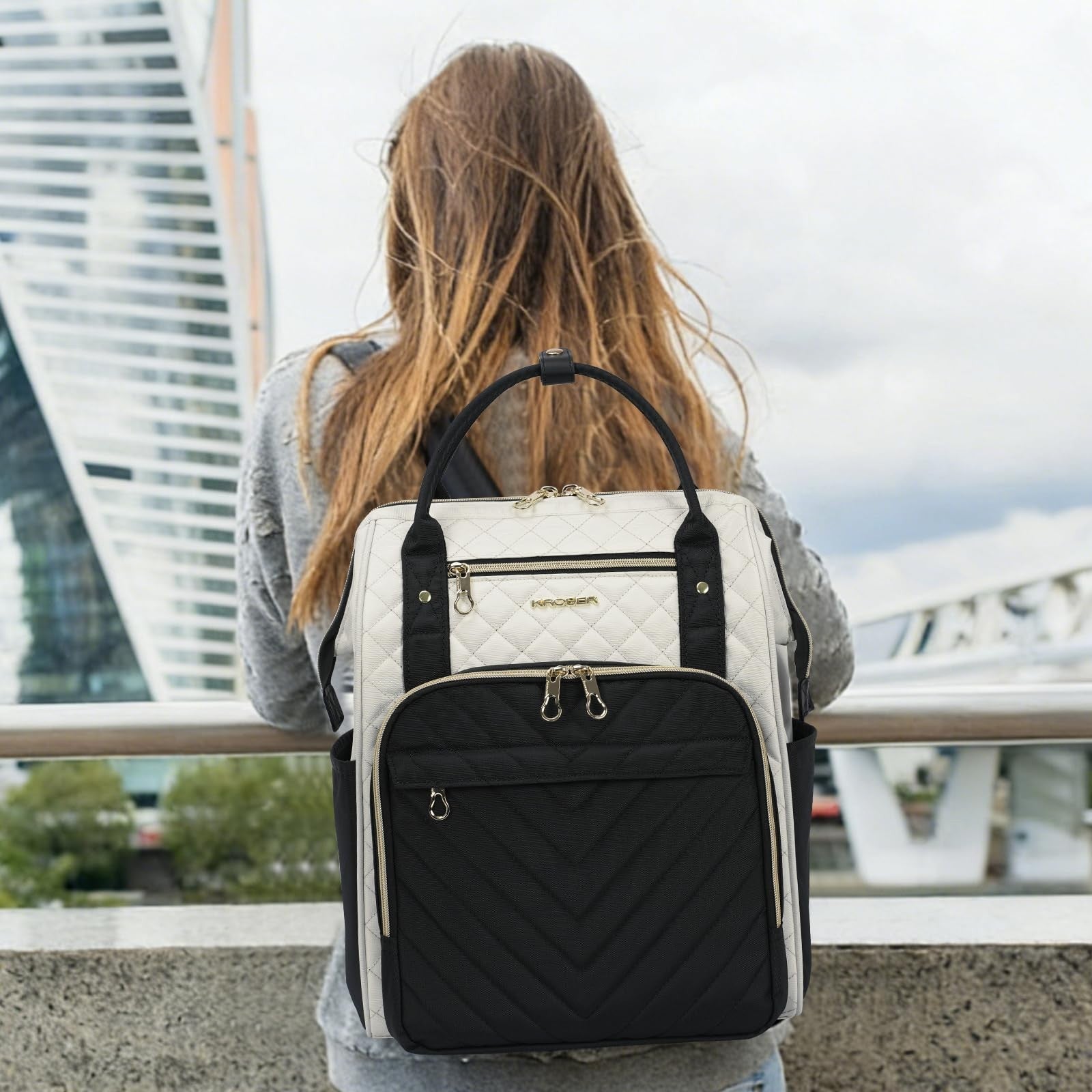 Stylish 17" Water-Repellent Laptop Backpack for Travel & College - Casual Daypac2