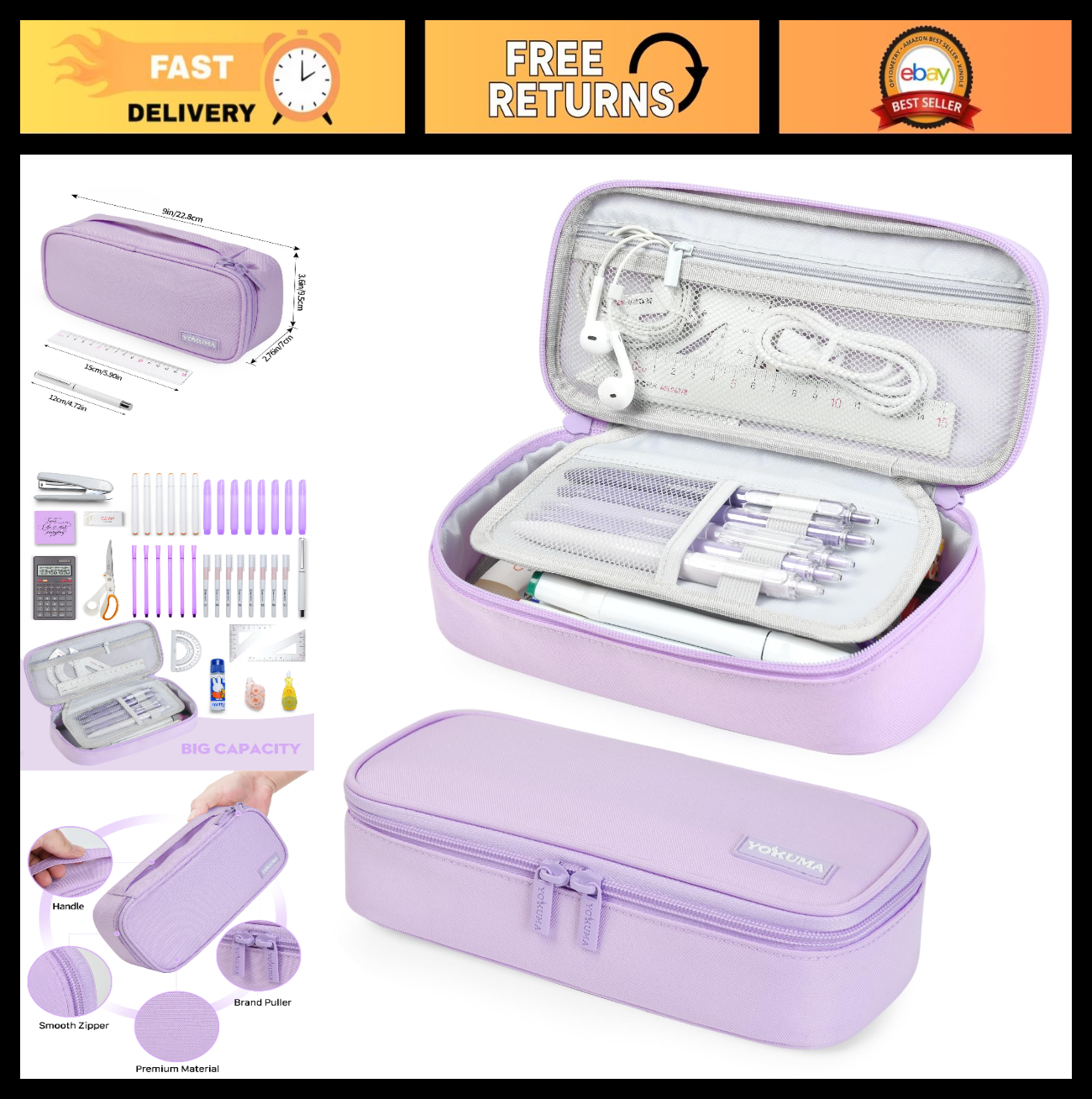 Large Capacity Pencil Case Pouch Bag for Kids   Ideal Gift for Girls & Boys0