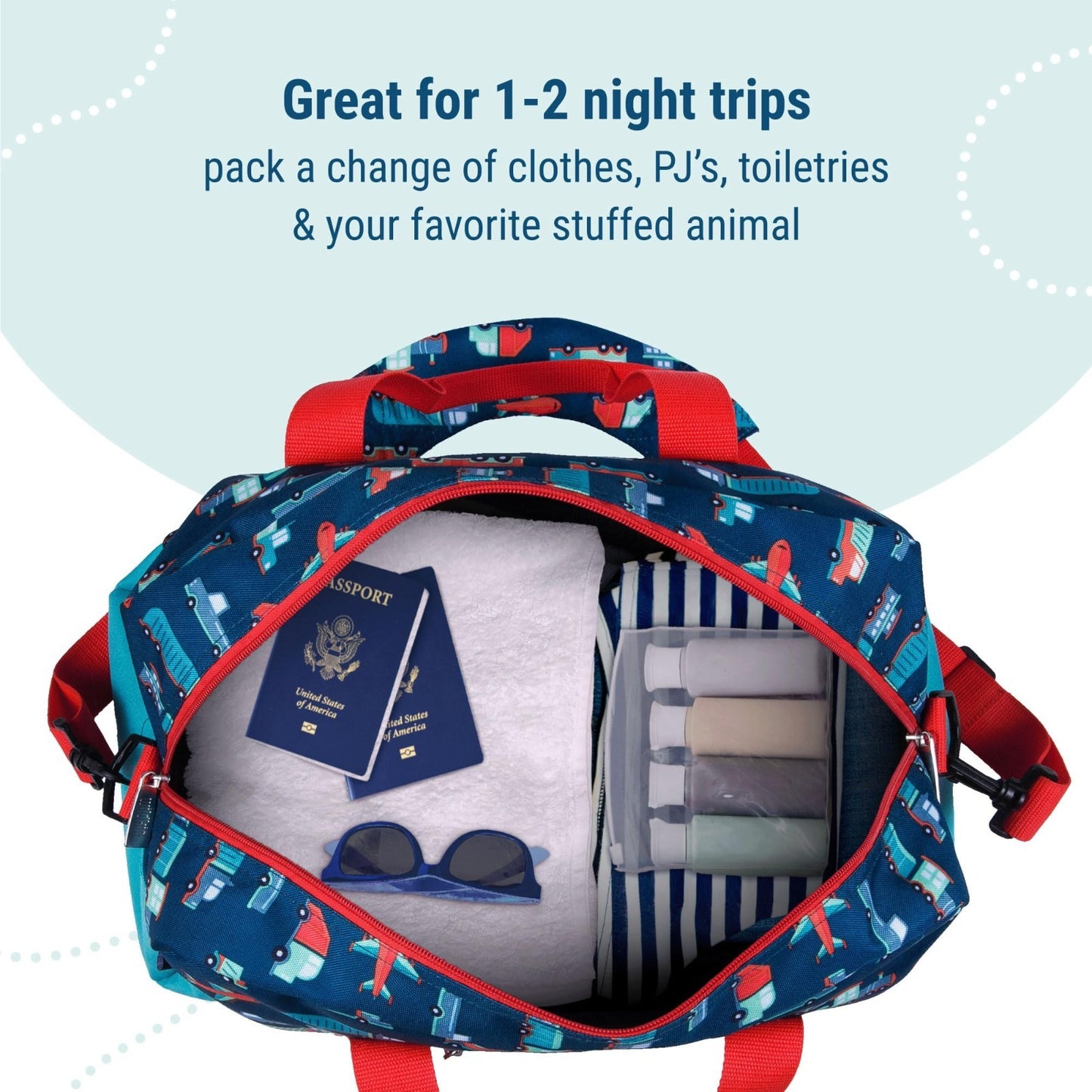 Kids Overnighter Duffel Bag - Lightweight Travel Bag for School & Sleepovers, Du6