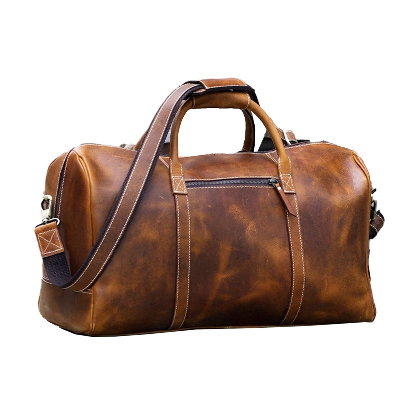 Leather Duffle Bag for Travel, Overnight & Weekend - Unisex Gym Holdall1