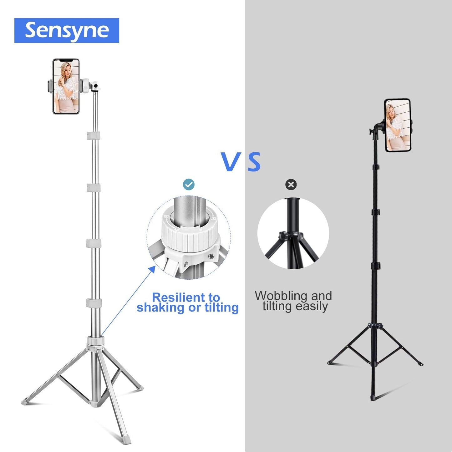 67" Adjustable Phone Tripod & Selfie Stick, Wireless Remote, Compatible with iPh5