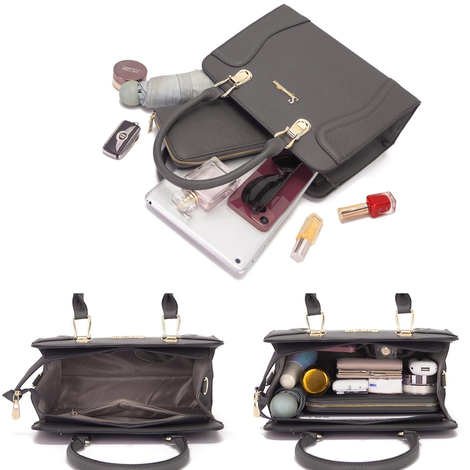 Stylish 3-Piece Handbag Set for Women - Shoulder Bag, Satchel & Wallet Combo4
