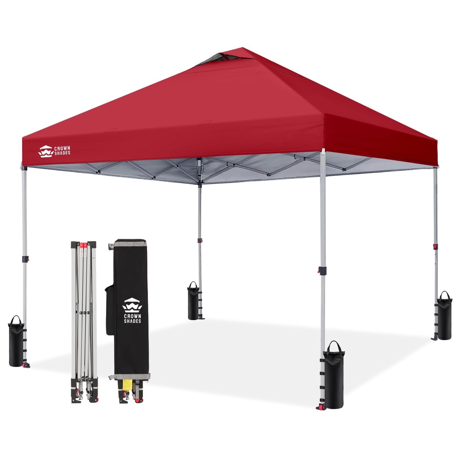 10x10 Pop Up Canopy Tent   Easy Setup, Red Outdoor Sun Shade for Events, Parties1