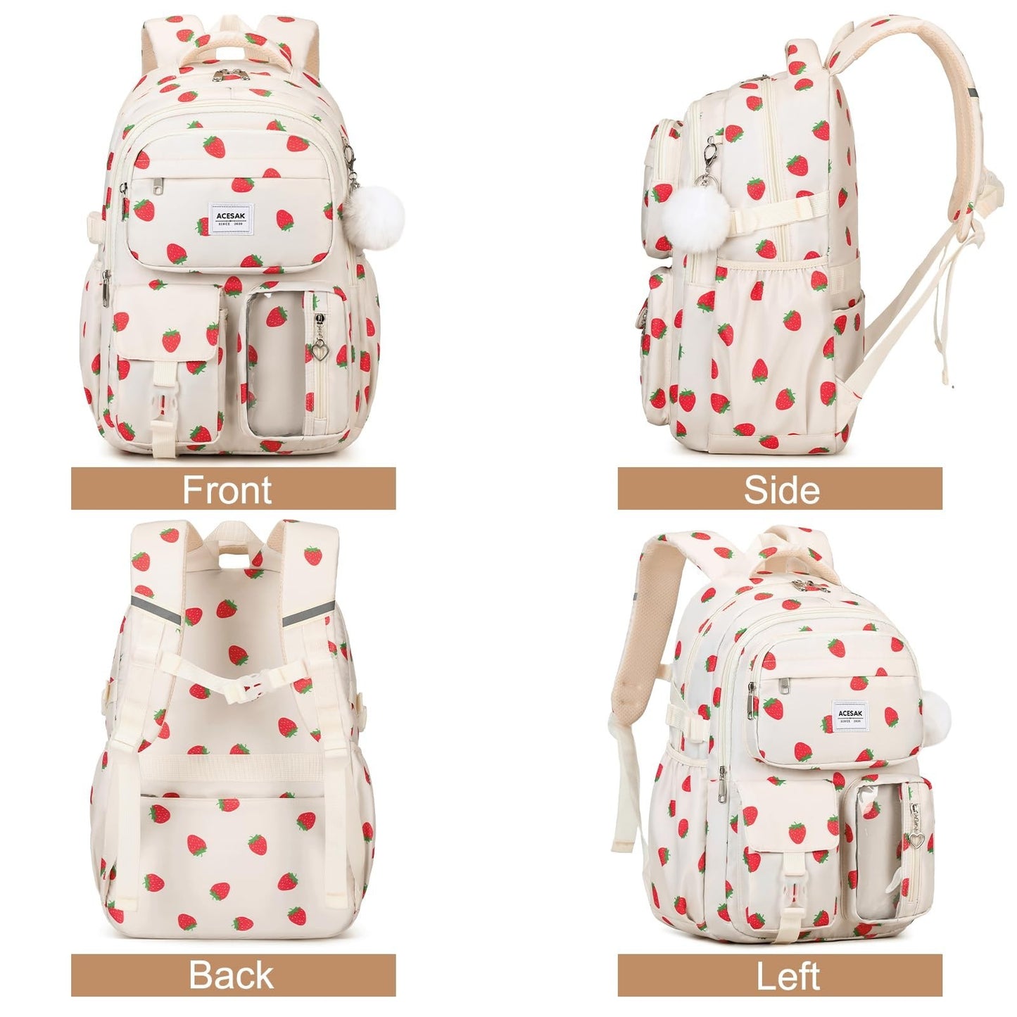 Stylish Girls Backpack Set with Tote, Crossbody Bag, Lunch Bag & Pencil Pouch  5