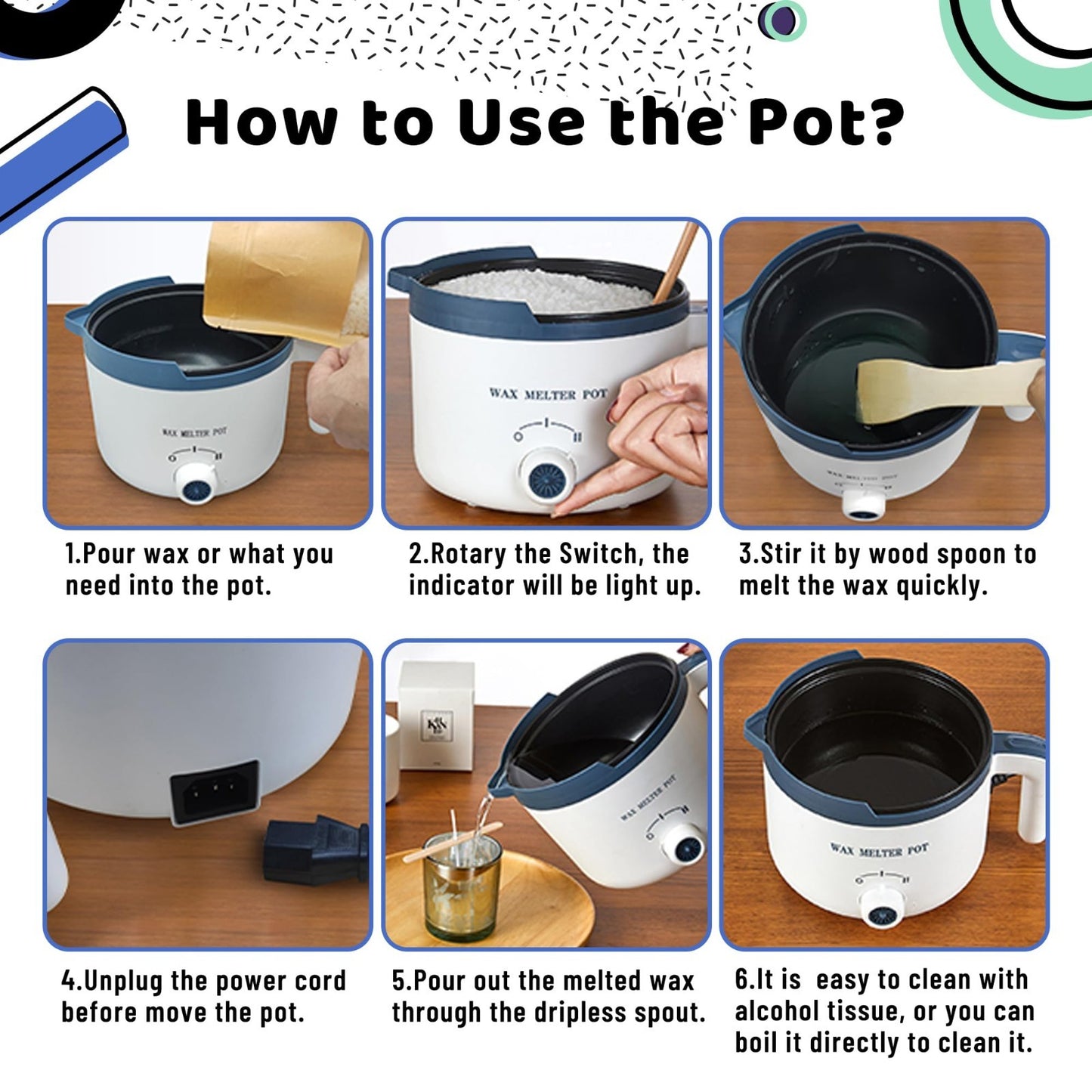 Electric Wax Melting Pot Kit for DIY Candle Making - Scale, Heat Gun & Thermomet4