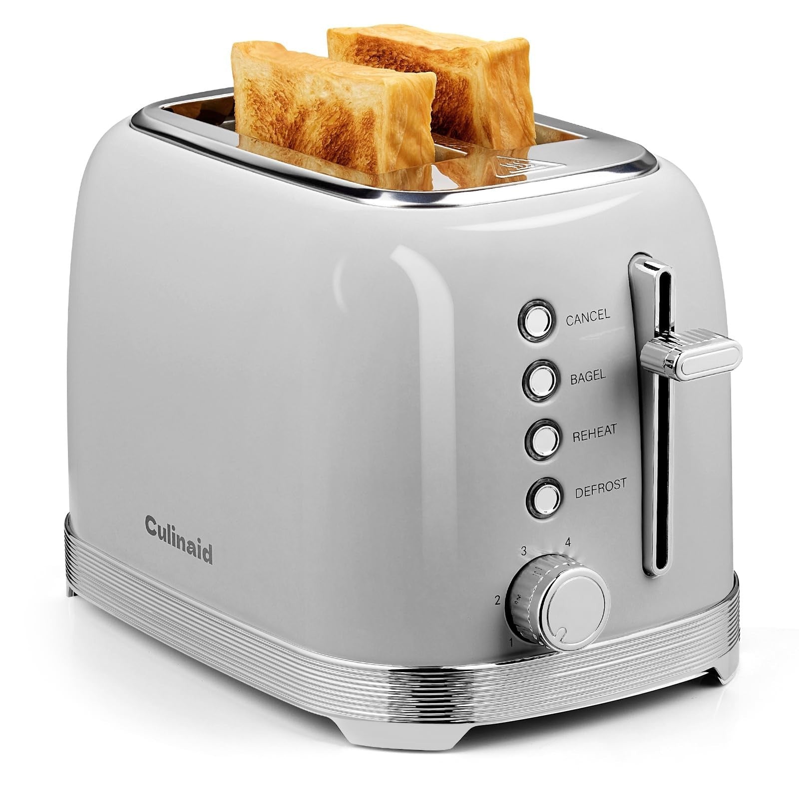 Retro 2 Slice Stainless Steel Toaster   Gray, Compact Design, Fast Toasting1