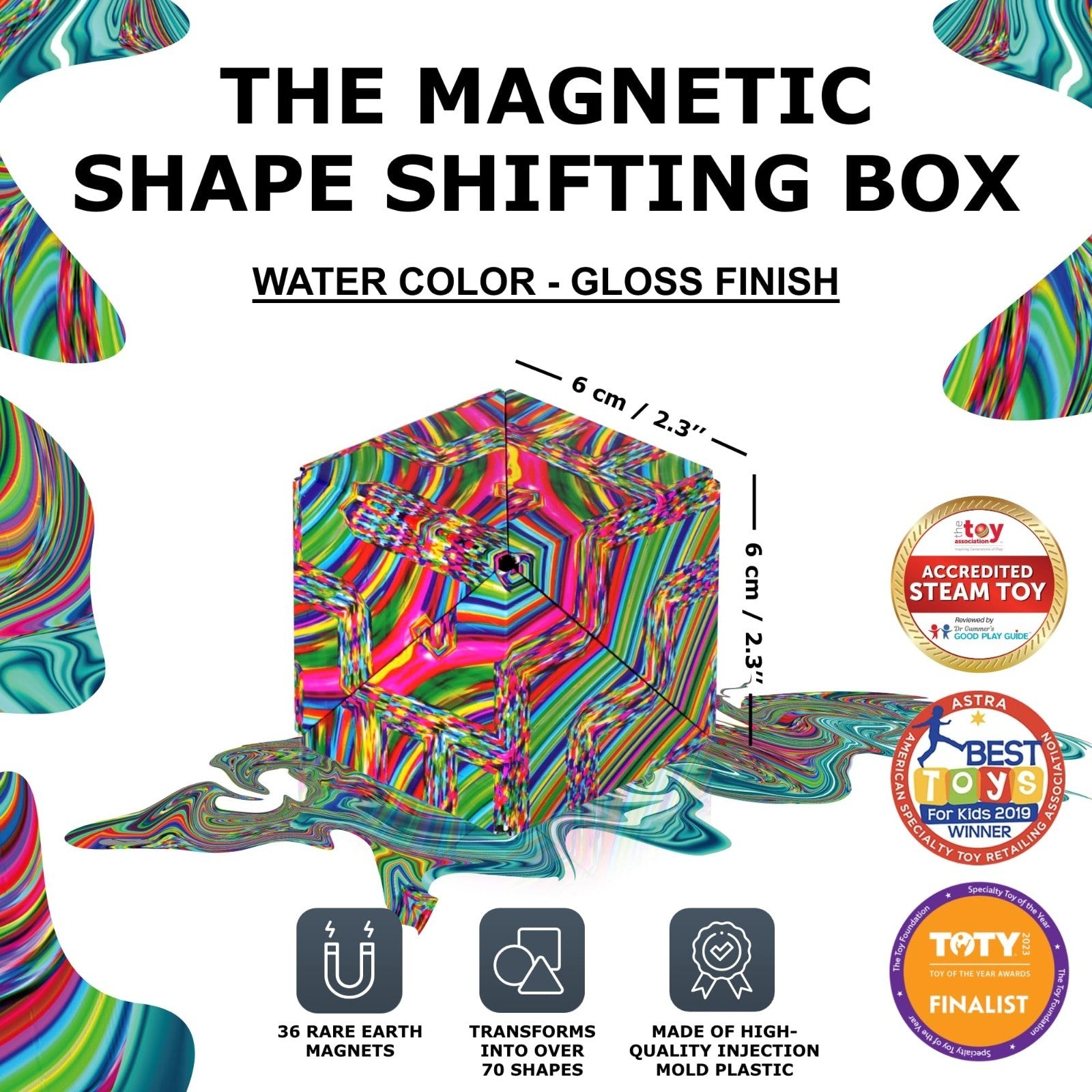 Magnetic Puzzle Cube   Sensory Fidget Toy for Stress Relief, Shape Shifting Fun,2