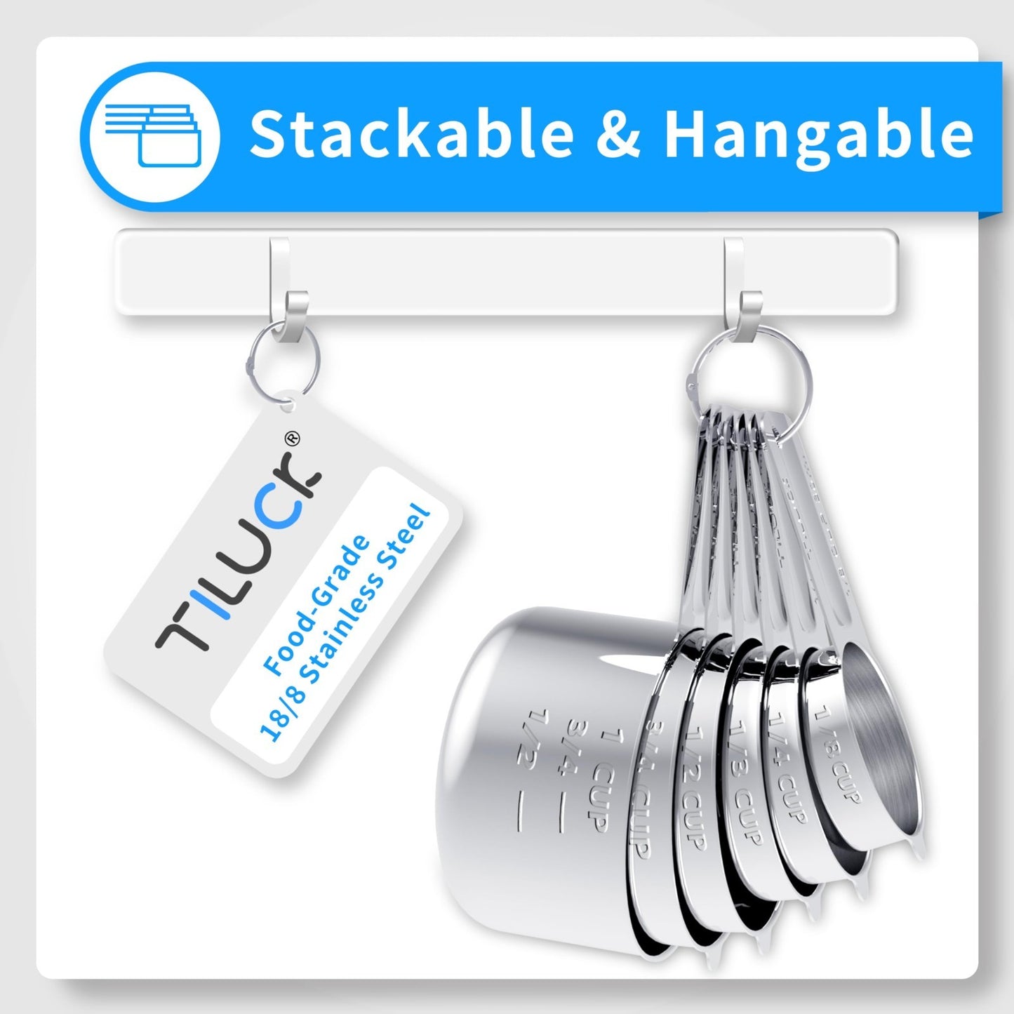 Stainless Steel Measuring Cups & Spoons Set   Nesting Kitchen Tools for Cooking3