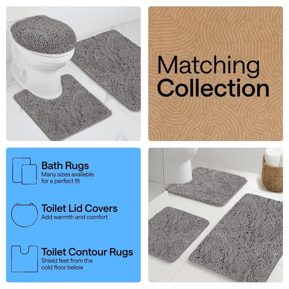 Thick Soft Chenille Bath Rug Mat   Absorbent Microfiber, Quick Dry, Rubber Backi7