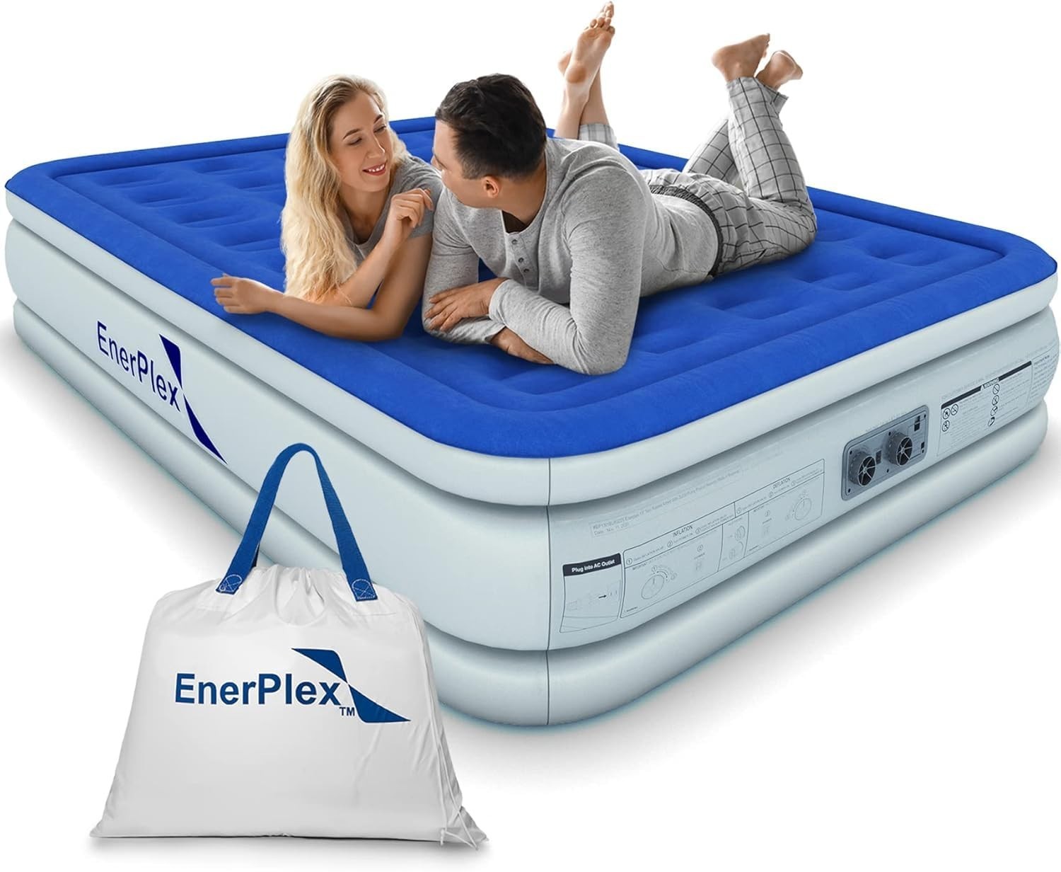 Self Inflating Air Mattress with Built in Pump & Neck Support   Portable Inflata1