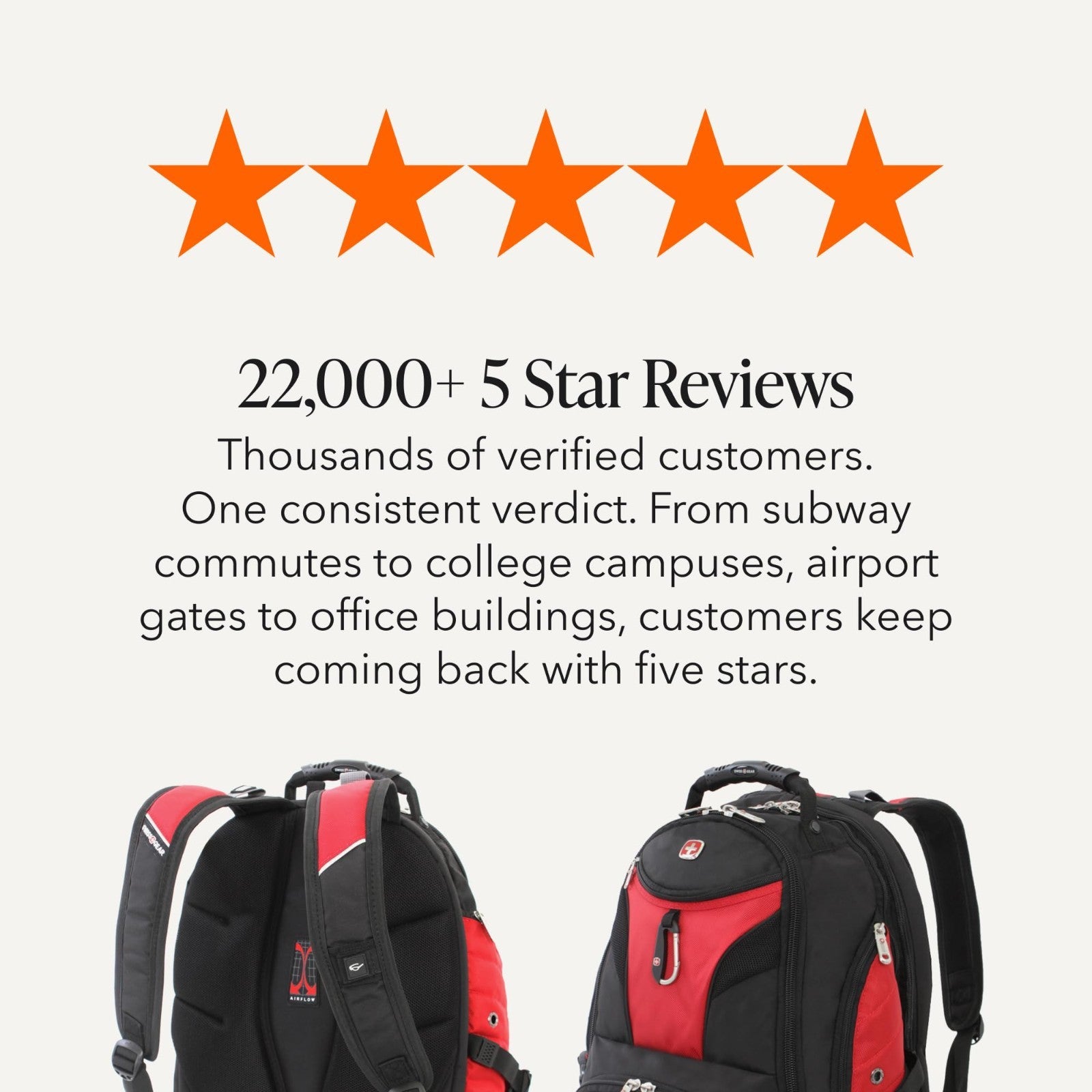 17 Inch TSA Laptop Backpack, Travel Friendly, Water Resistant, Black/Red6