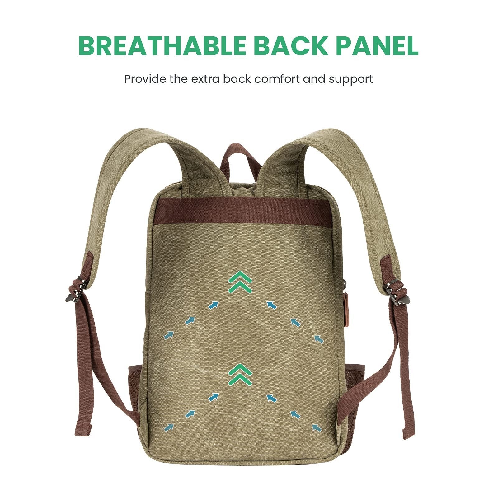 Vintage Canvas Backpack with USB Charging, Fits 15.6" Laptop, Travel Bag4