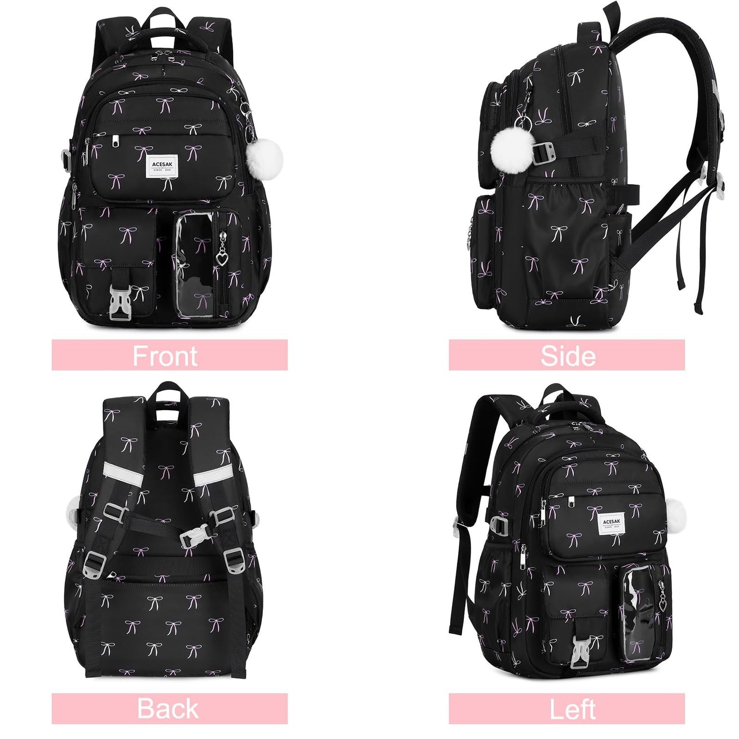 Stylish Girls Backpack Set with Tote, Crossbody Bag, Lunch Bag & Pencil Pouch  5