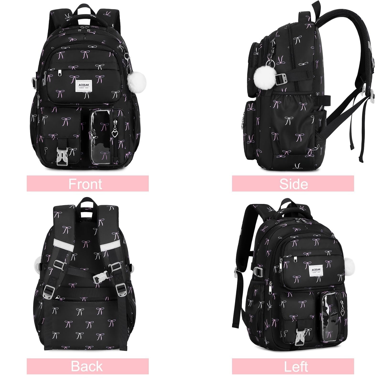 Stylish Girls Backpack Set with Tote, Crossbody Bag, Lunch Bag & Pencil Pouch  5