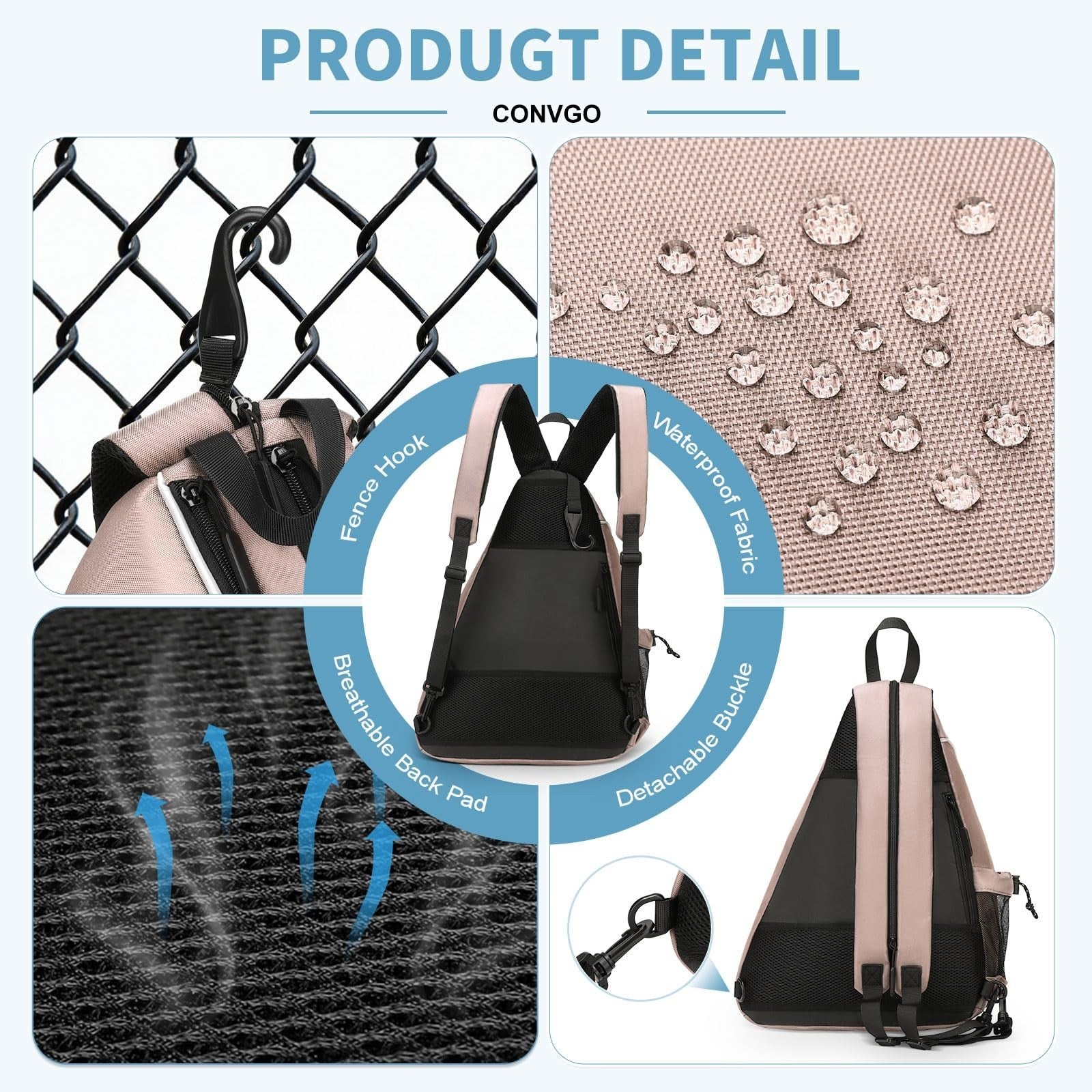 Adjustable Pickleball Backpack & Sling Bag - 2-in-1 Sports Bag for Tennis & Pick5