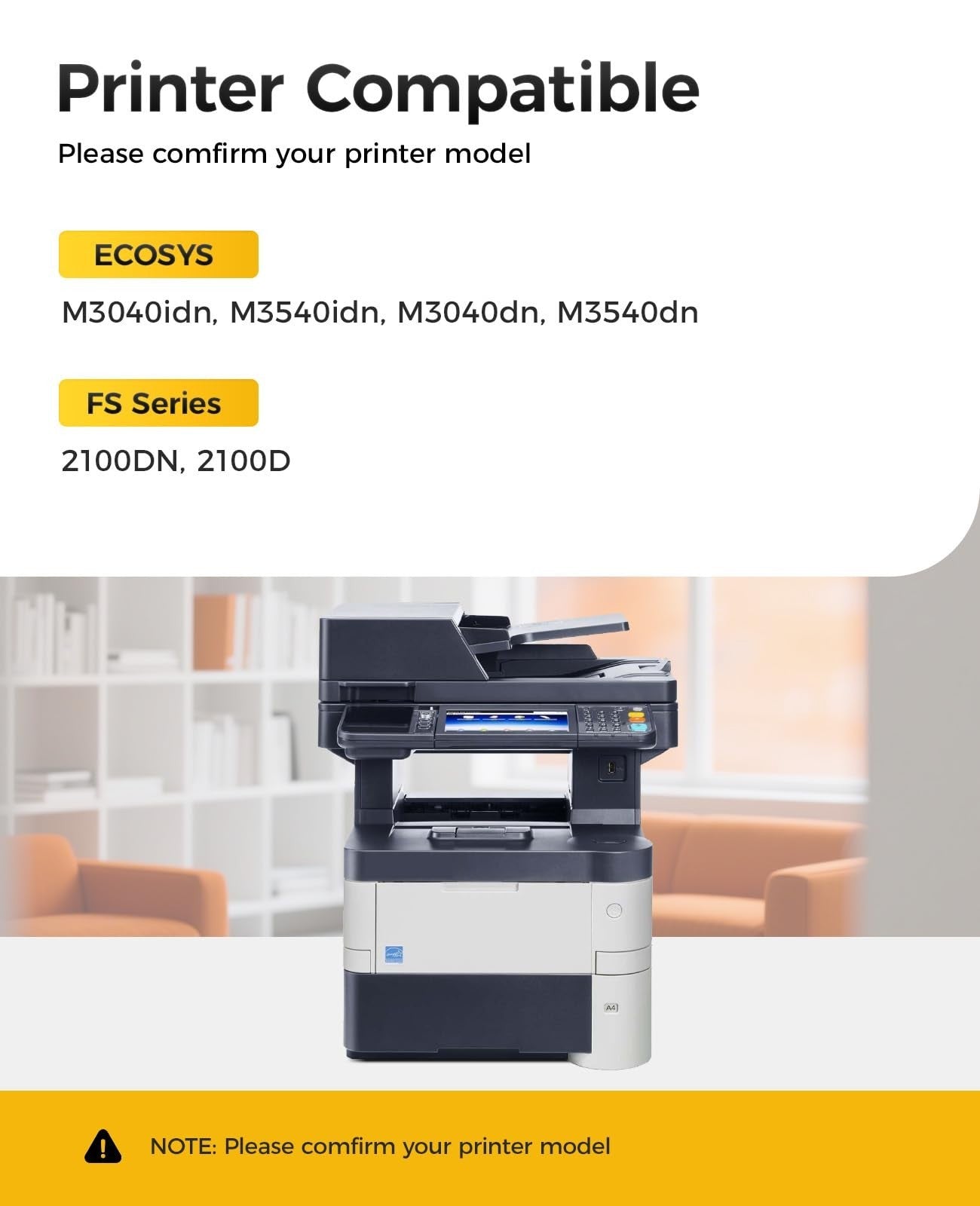 High Yield Black Toner Cartridge 2-Pack Compatible for Kyocera FS-2100 M3040 Pri2