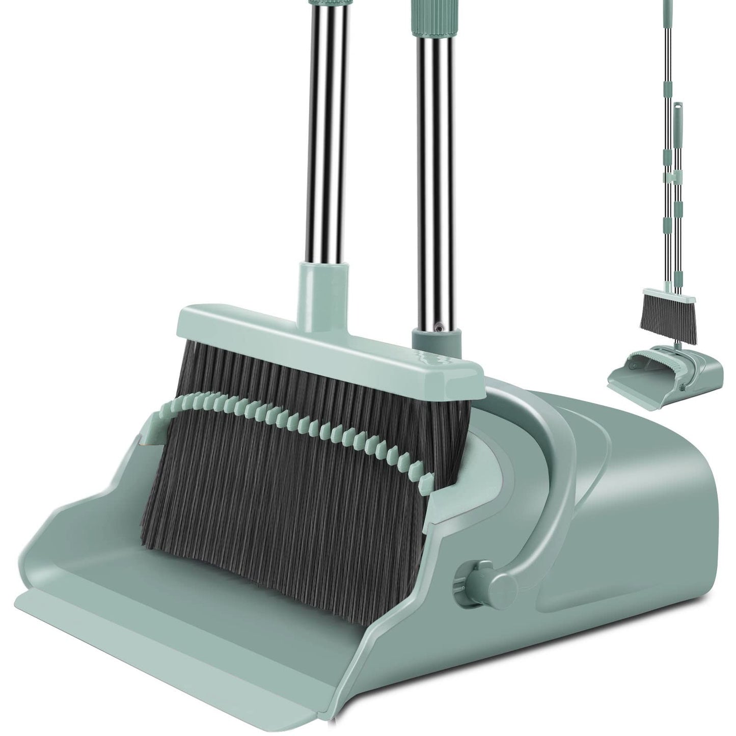 Large Broom and Dustpan Set with Long Handle - Ideal for Indoor/Outdoor Use1