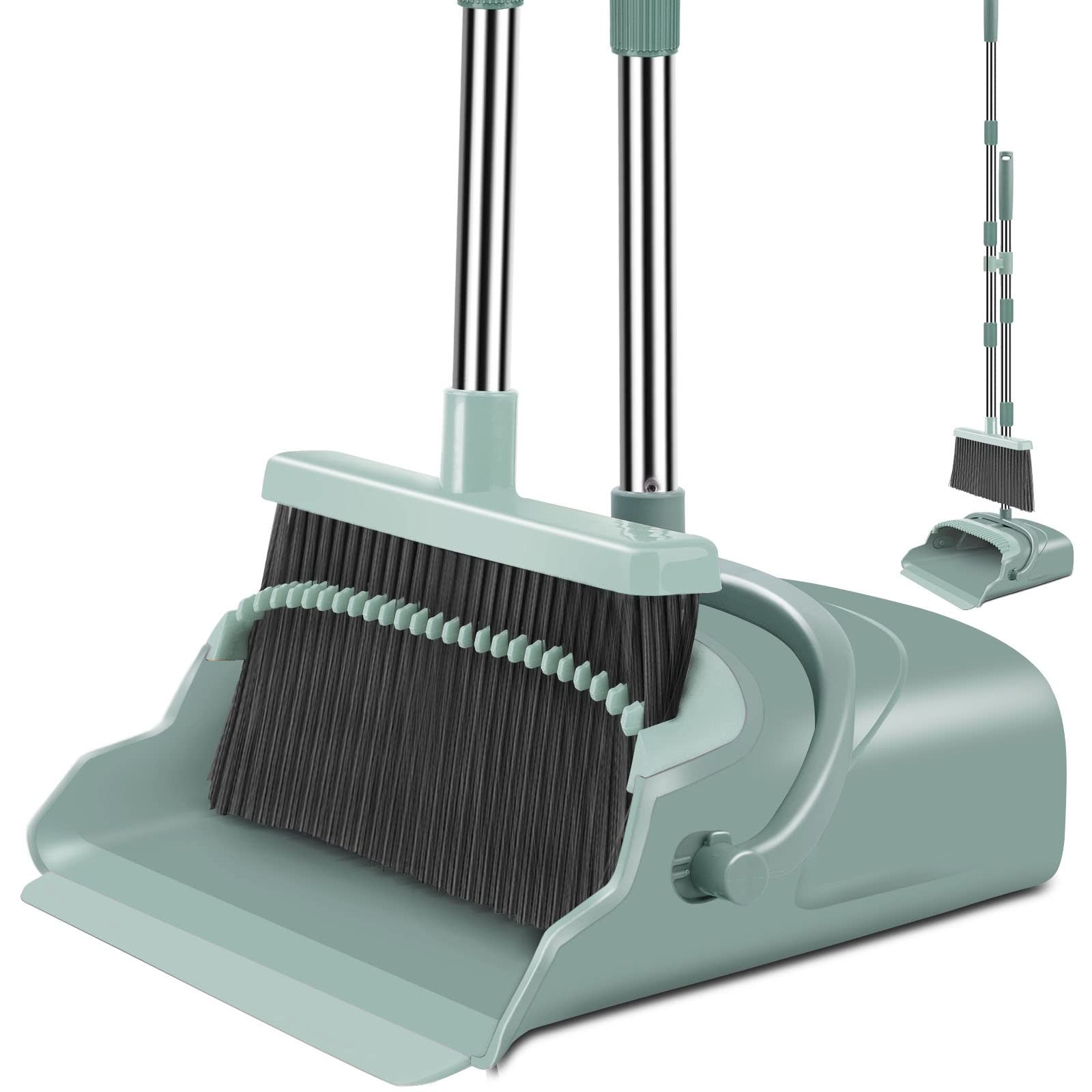 Large Broom and Dustpan Set with Long Handle - Ideal for Indoor/Outdoor Use1