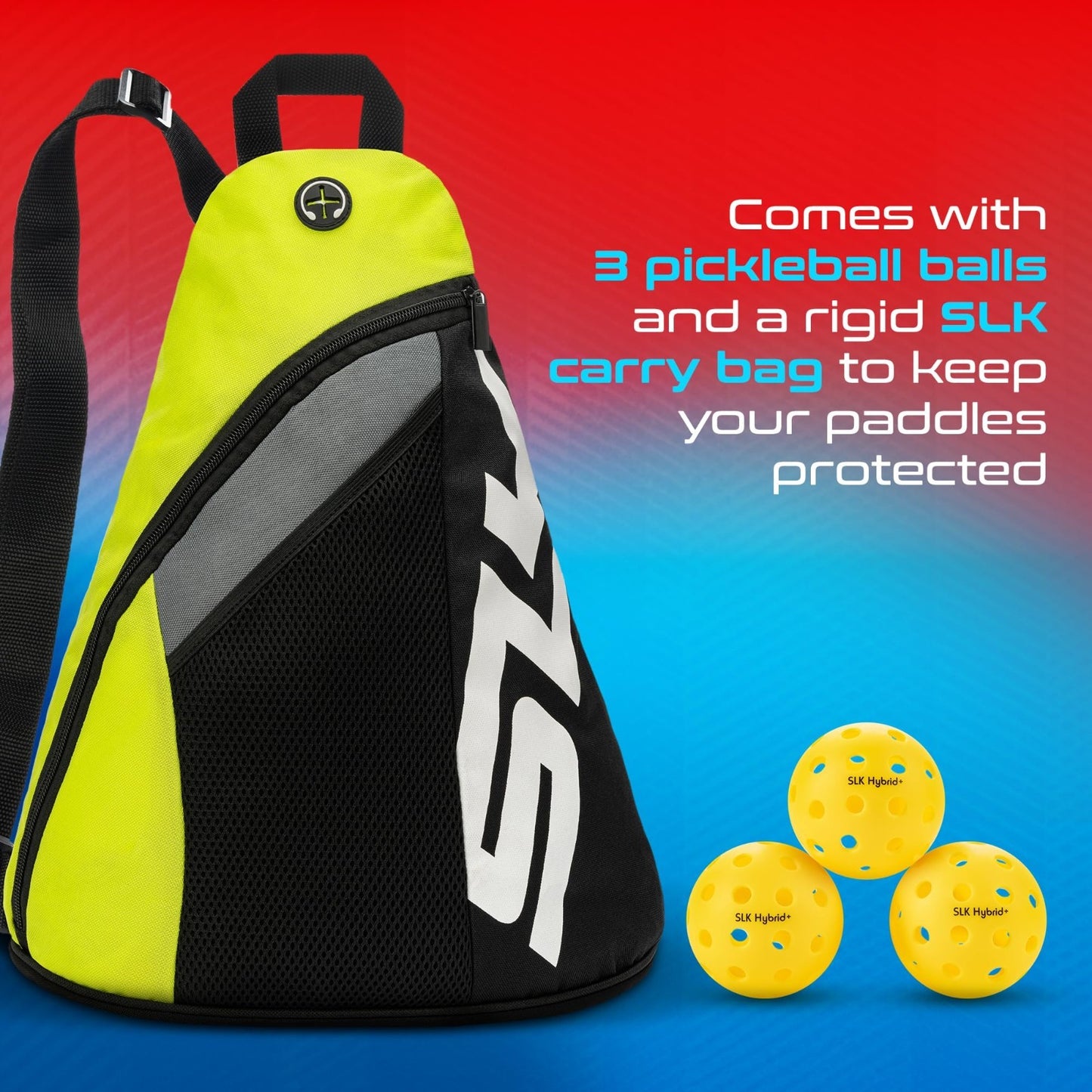 Pickleball Paddle Set of 2 with Pickleballs & Sling Bag | Graphite/Fiberglass Ra5