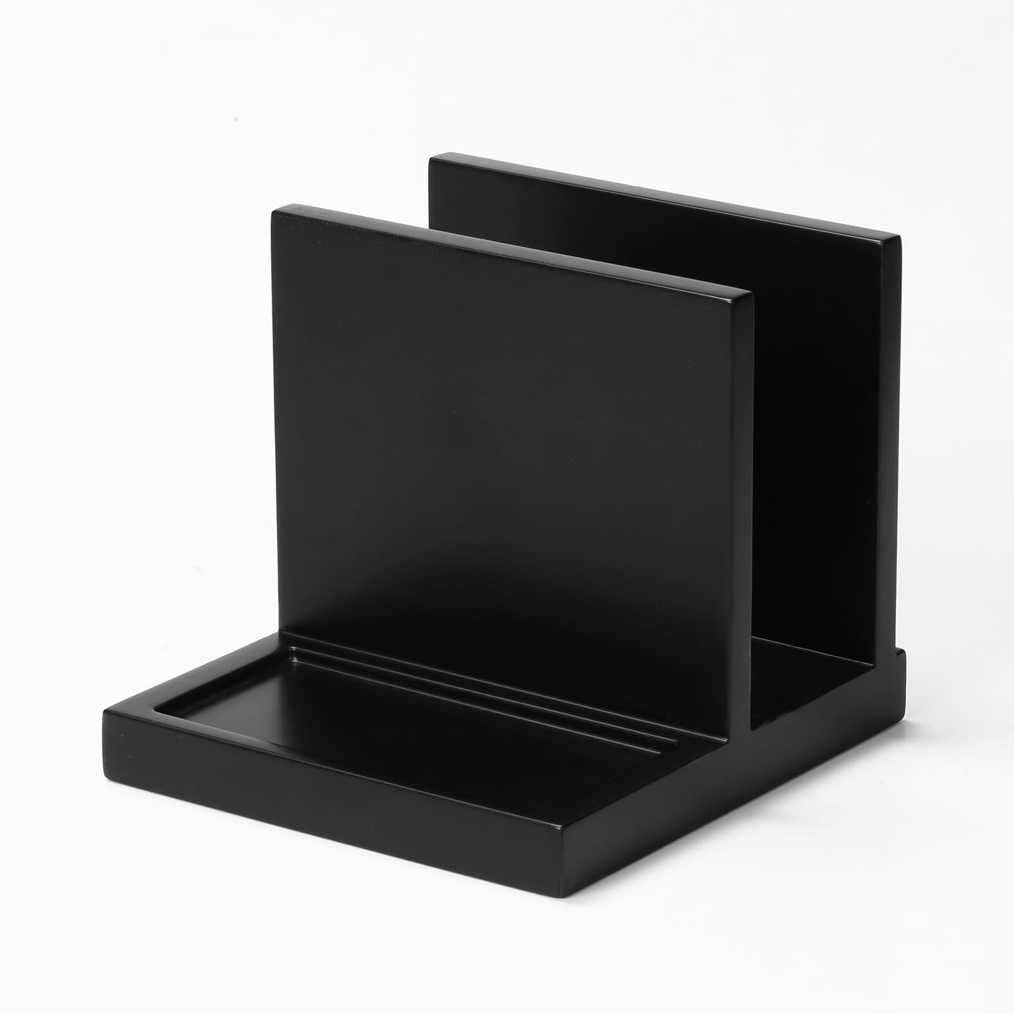 Wooden Napkin Holder with Salt & Pepper Shakers Caddy - Kitchen, Bar, Office Déc1