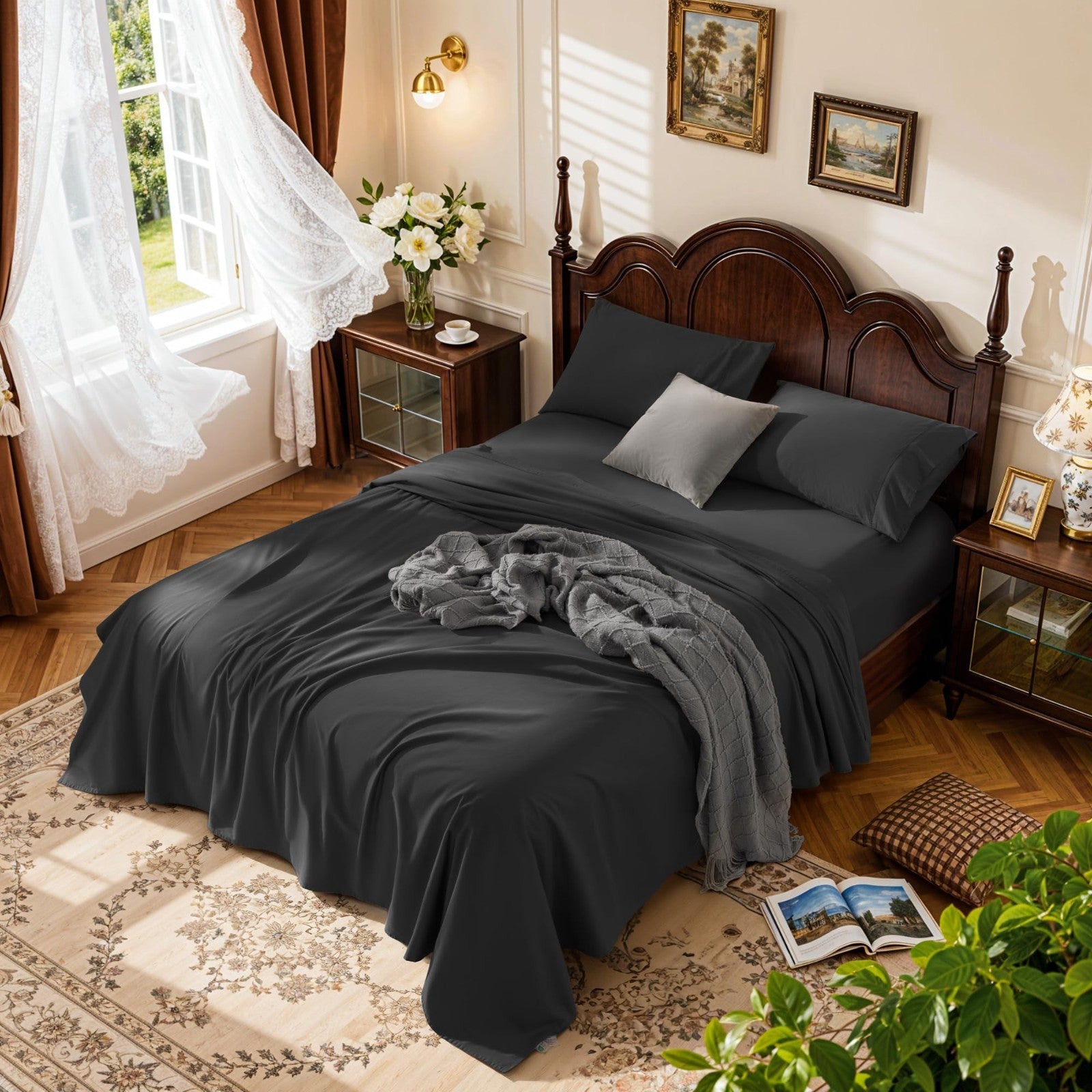 1000 Thread Count 100% Cotton King Size Sheet Set, 4 Piece, Deep Pocket, Sateen1