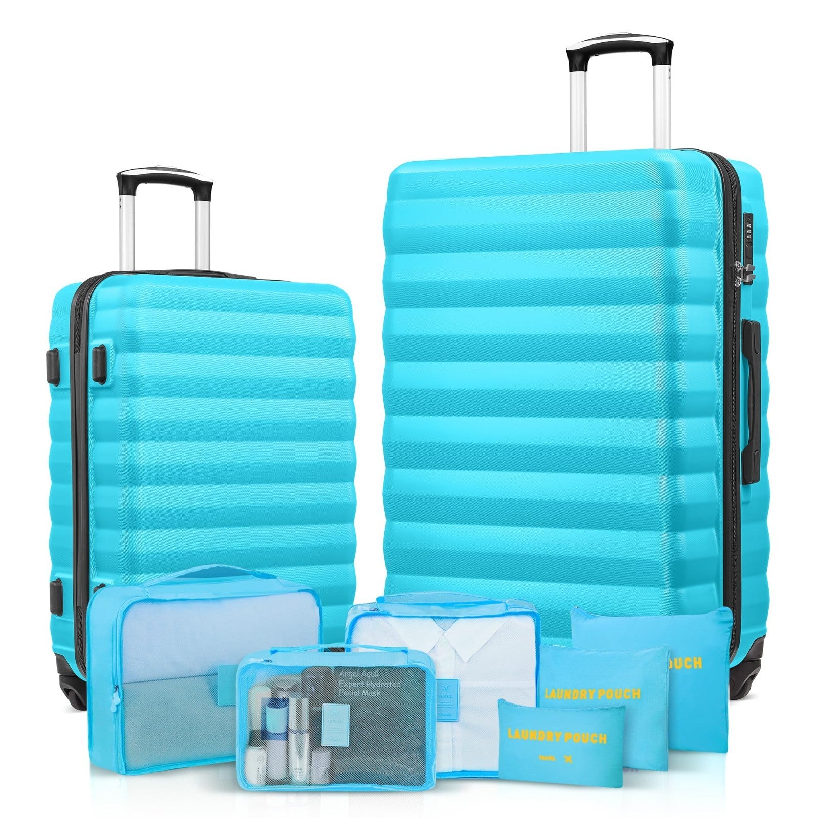 2 Piece Luggage Set - 20" & 28" Hardshell Suitcases with Spinner Wheels & Travel1