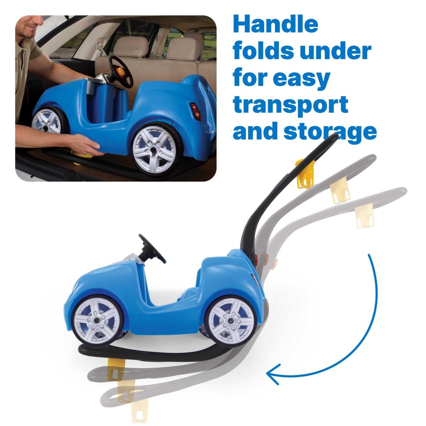 Kids Push Car Ride-On with Seat Belt & Horn, Quick Fold Handle, Toddler Stroller6