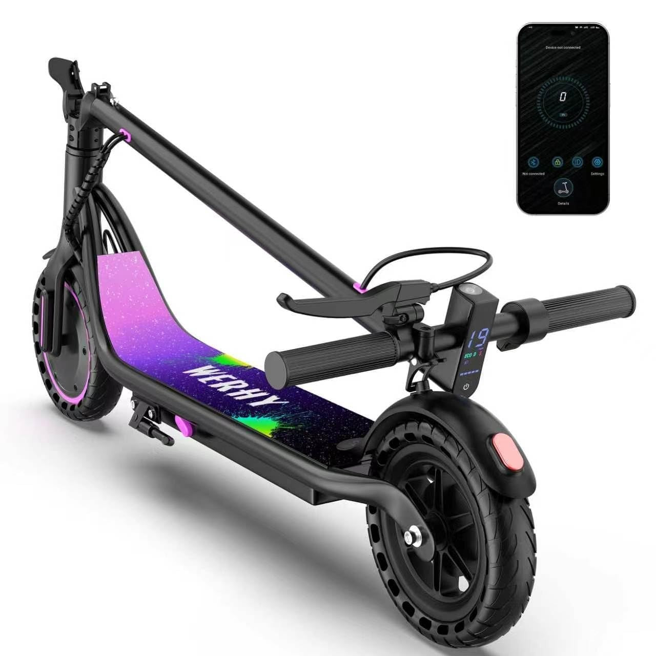Powerful Electric Scooter 500W Motor, 19MPH Speed, 16-27 Miles Range, Folding E-1