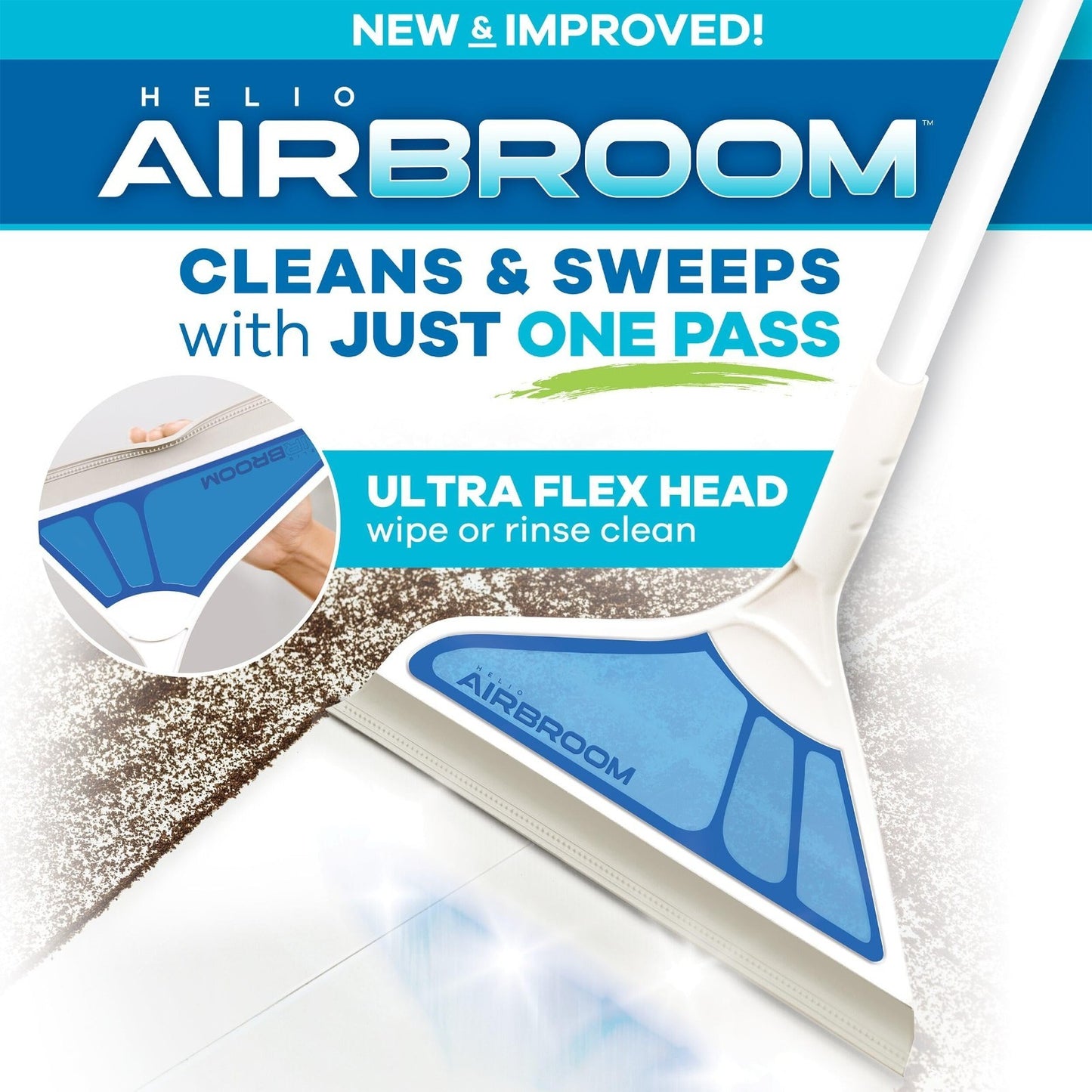 3-Piece Wet/Dry Cleaning Set - AirBroom Sweeper, Squeegee & Dustpan Combo7