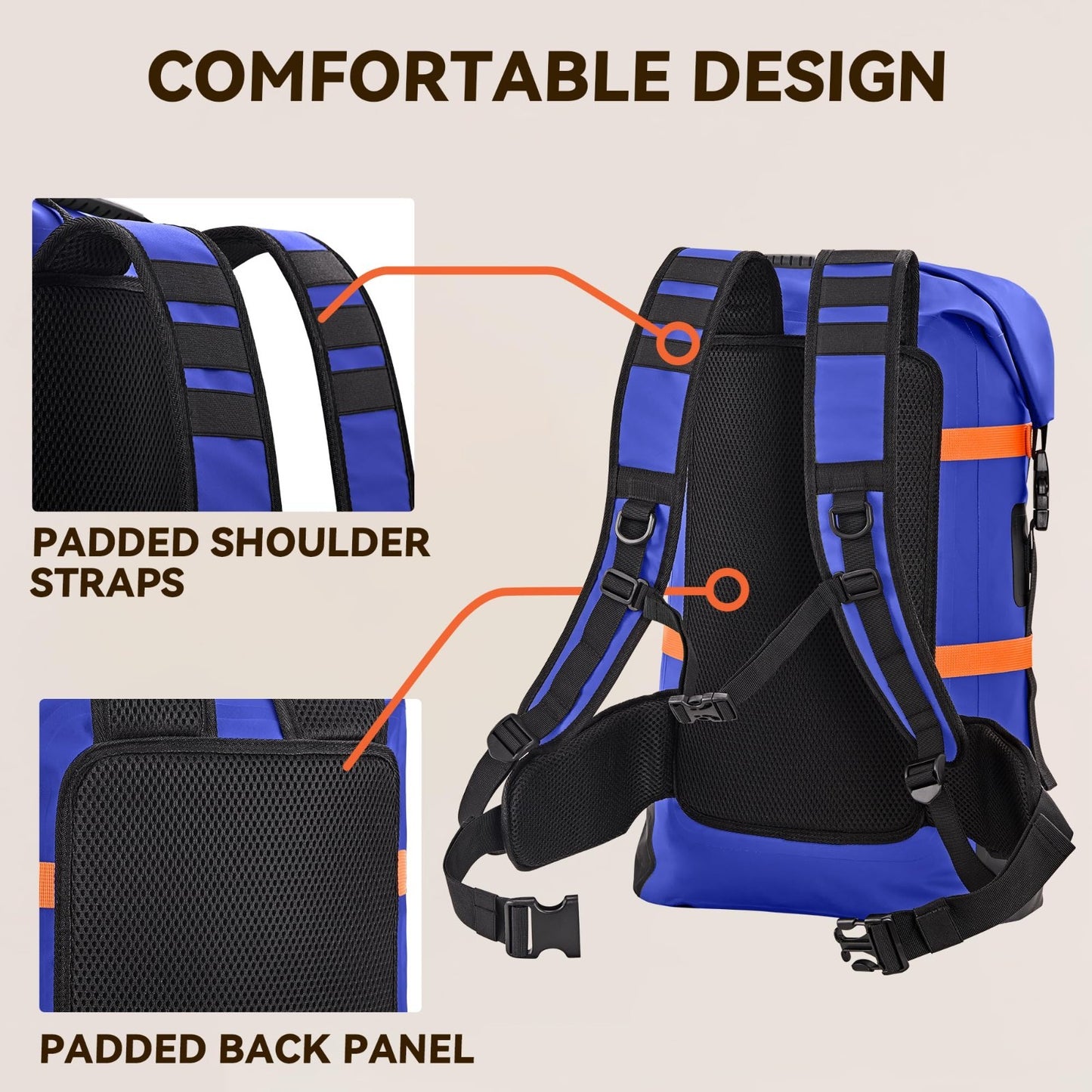 Waterproof Dry Bag Backpack 40L for Hiking, Kayaking, Travel & Camping Gear5