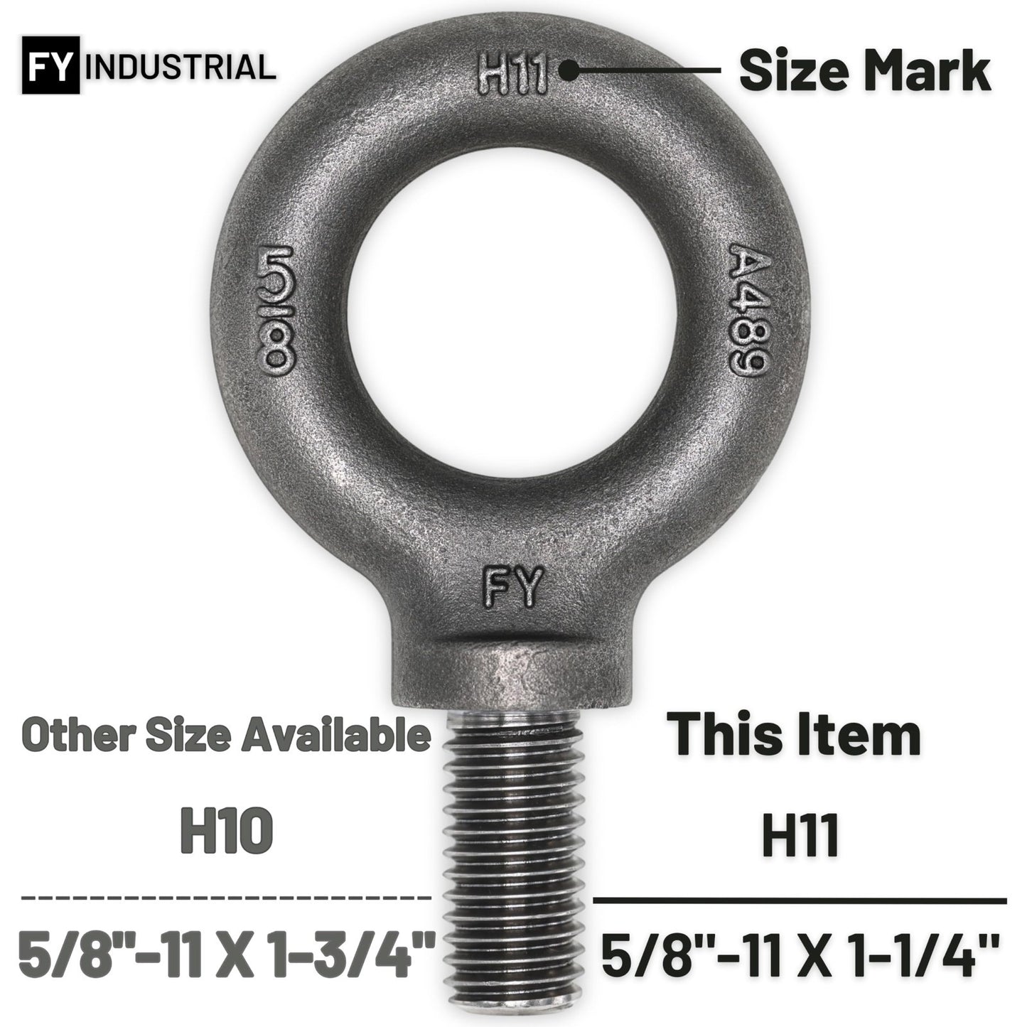 7 Pcs Lifting Shoulder Eye Bolts 5/8"-11 X 1-1/4" Heavy Duty Hardware Set4