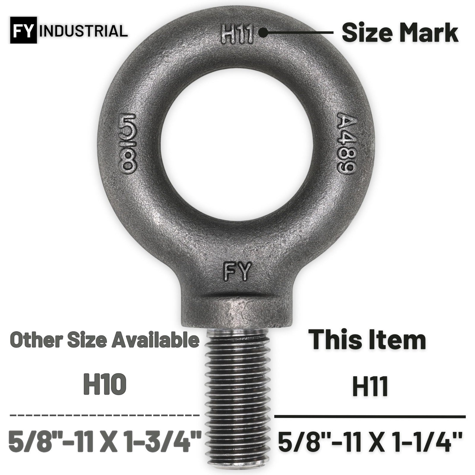7 Pcs Lifting Shoulder Eye Bolts 5/8"-11 X 1-1/4" Heavy Duty Hardware Set4
